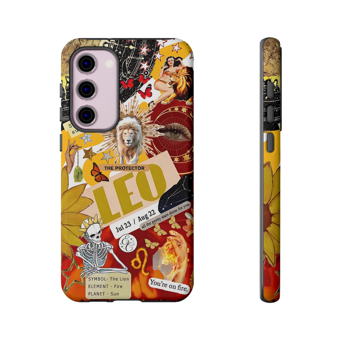 Leo Vintage Zodiac Collage Tough Phone Case