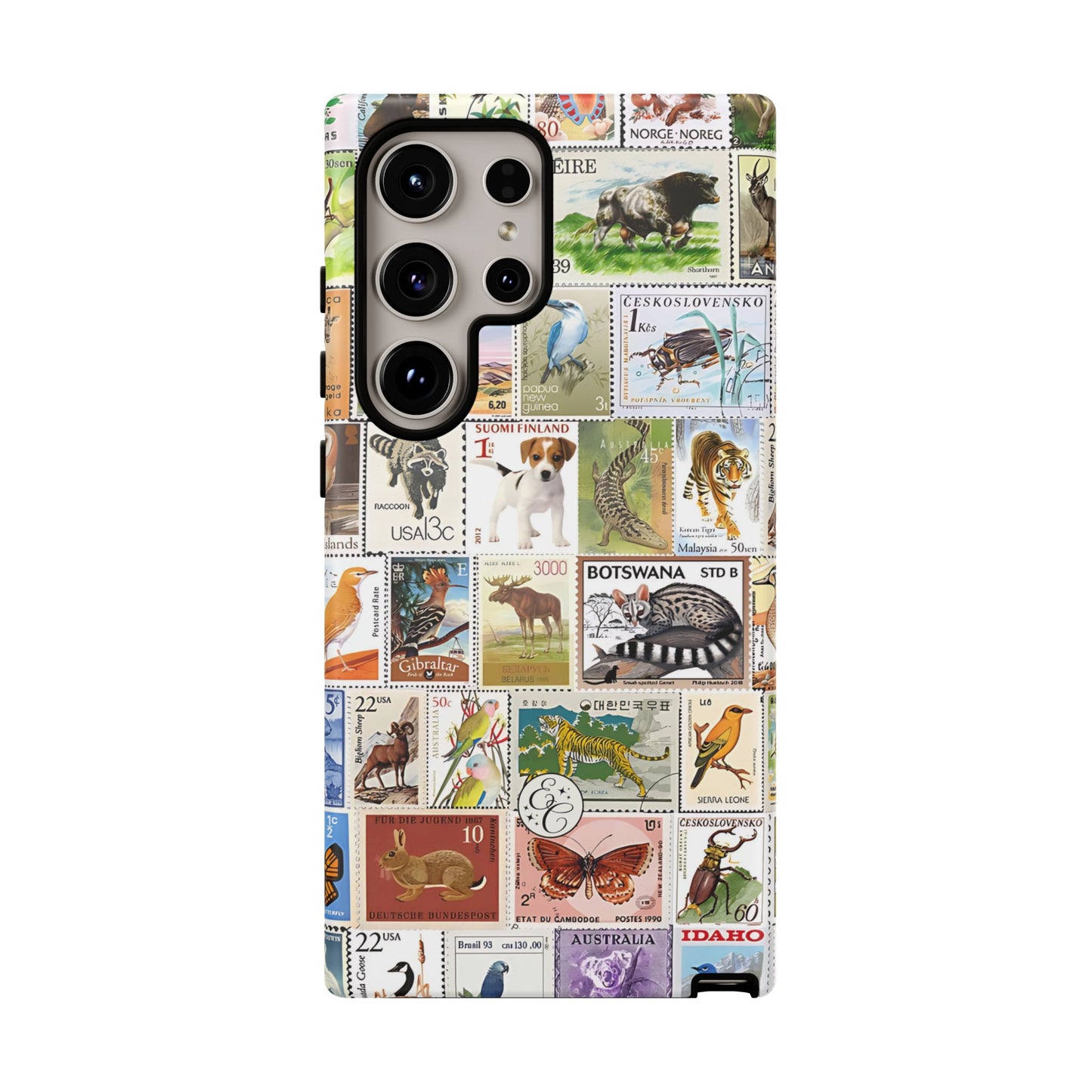 Wildlife Stamp Collage Tough Phone Case