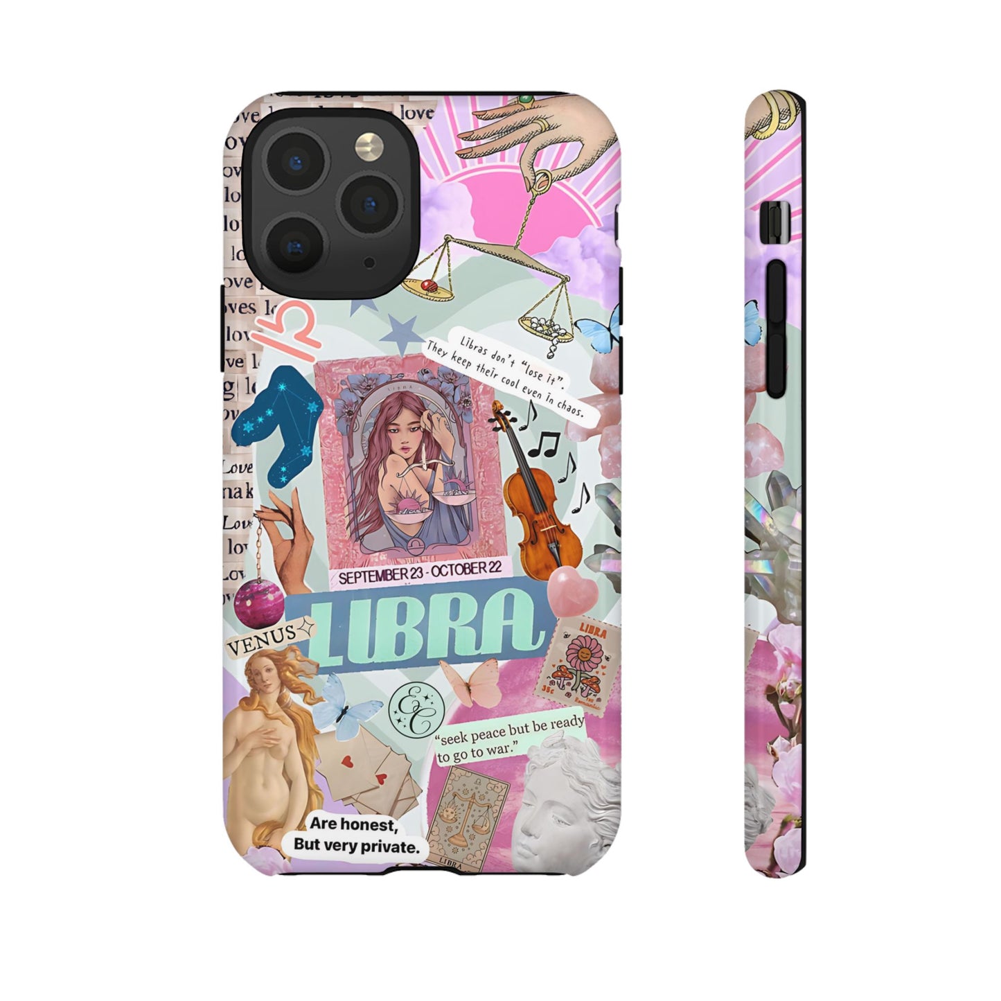 Libra Vintage Zodiac Collage Tough Phone Case