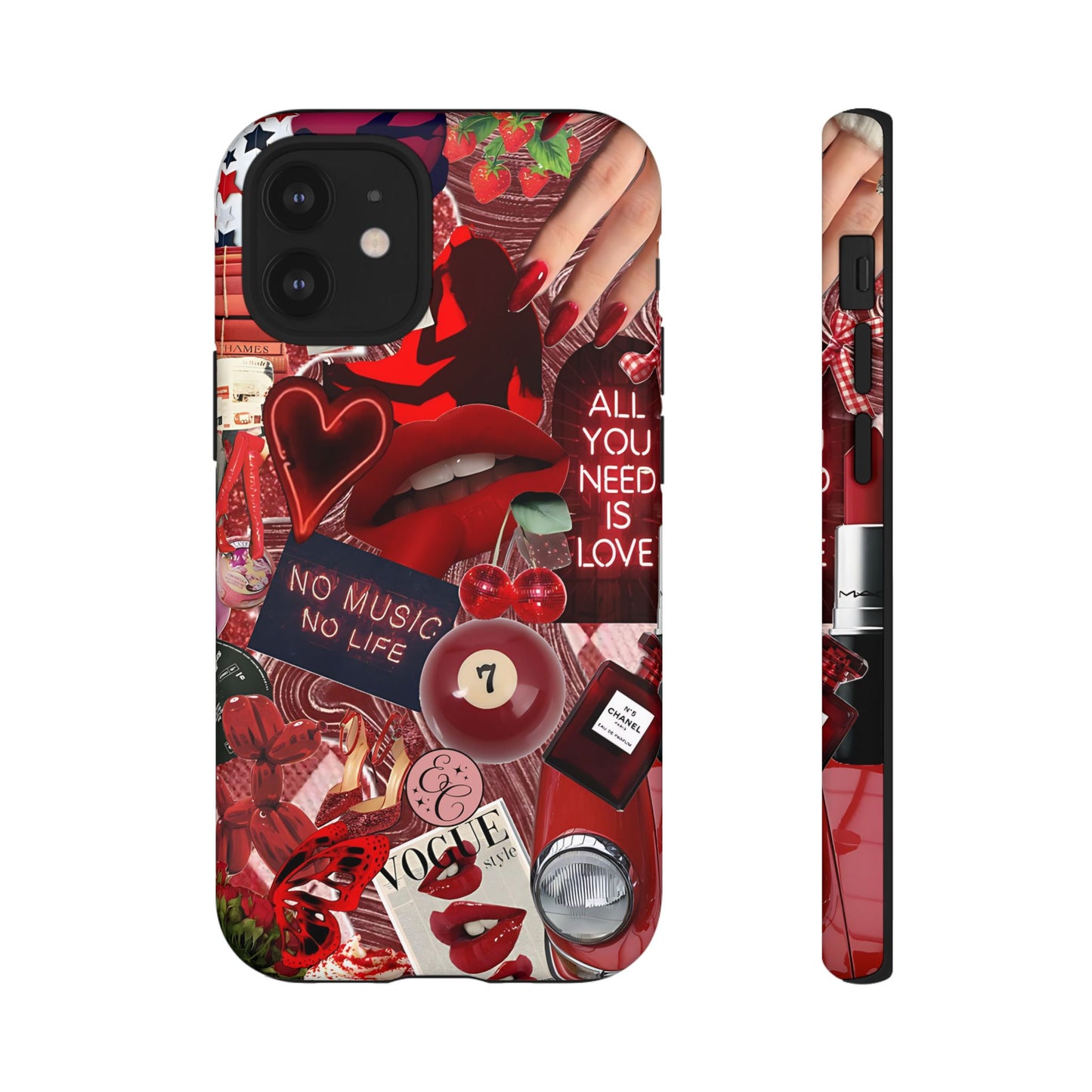 Red Aesthetic Collage Tough Phone Case