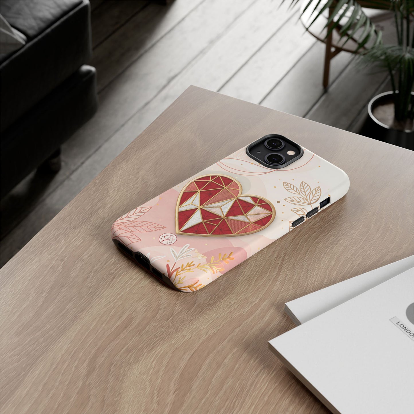 Geometric Heart Tough Phone Case