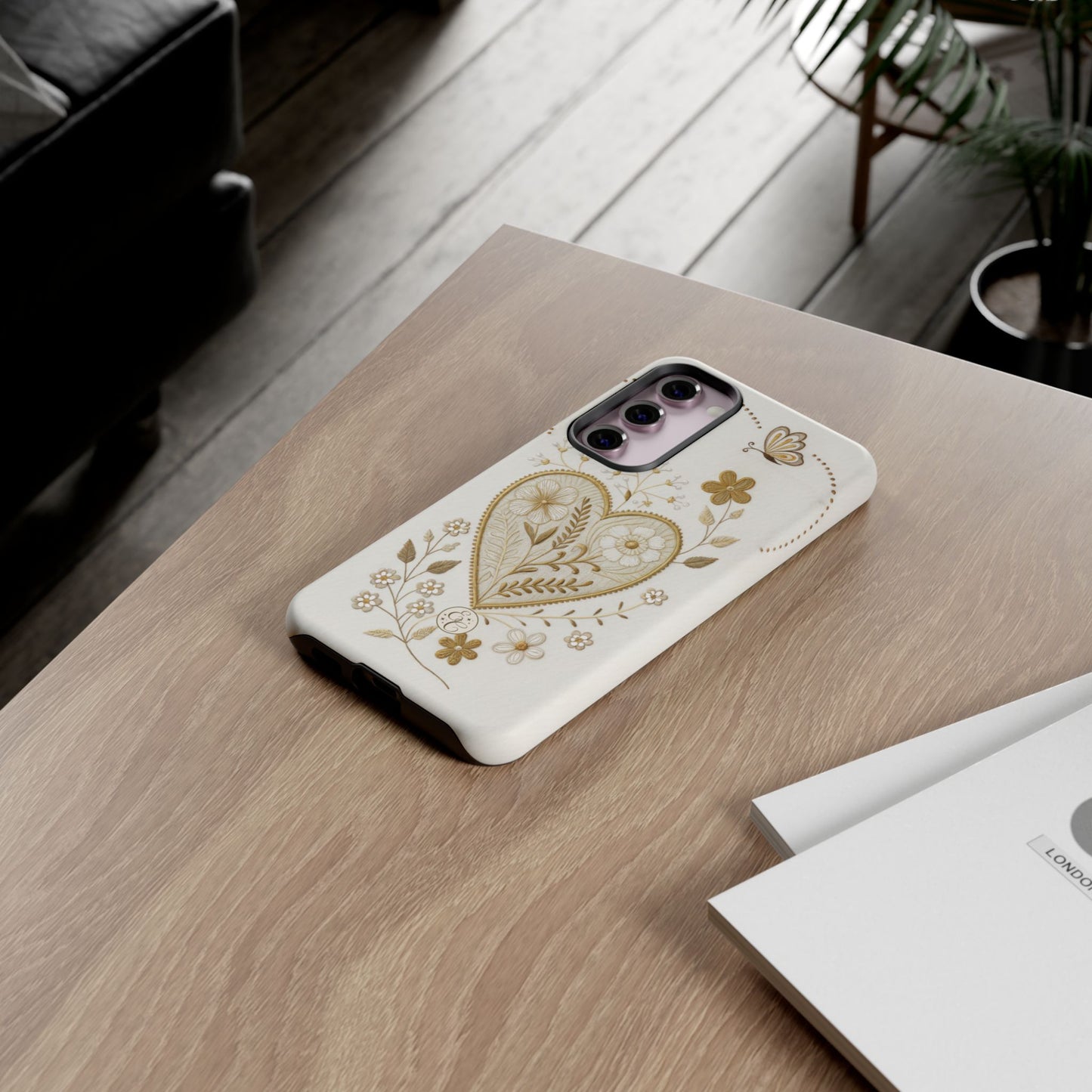 Floral Heart Design Tough Phone Case