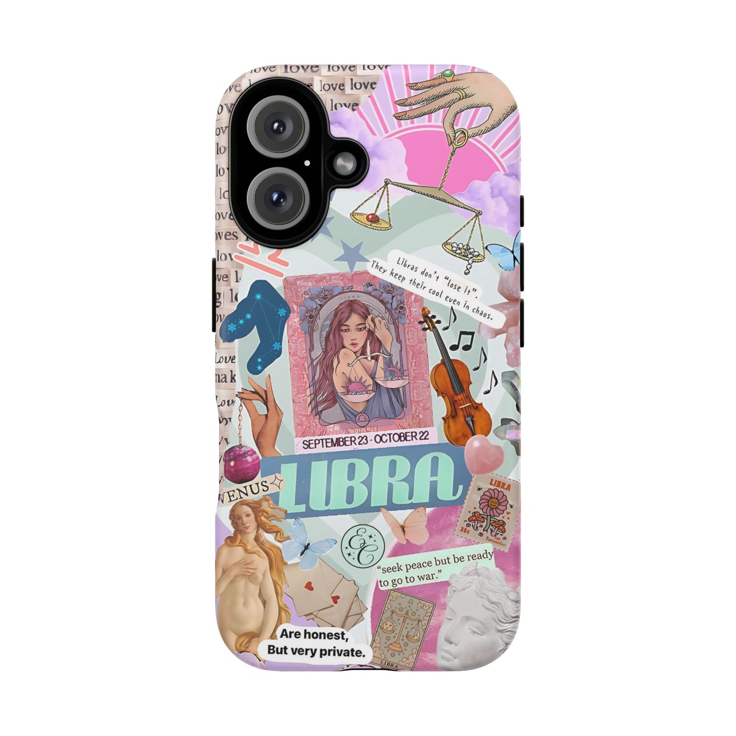 Libra Vintage Zodiac Collage Tough Phone Case