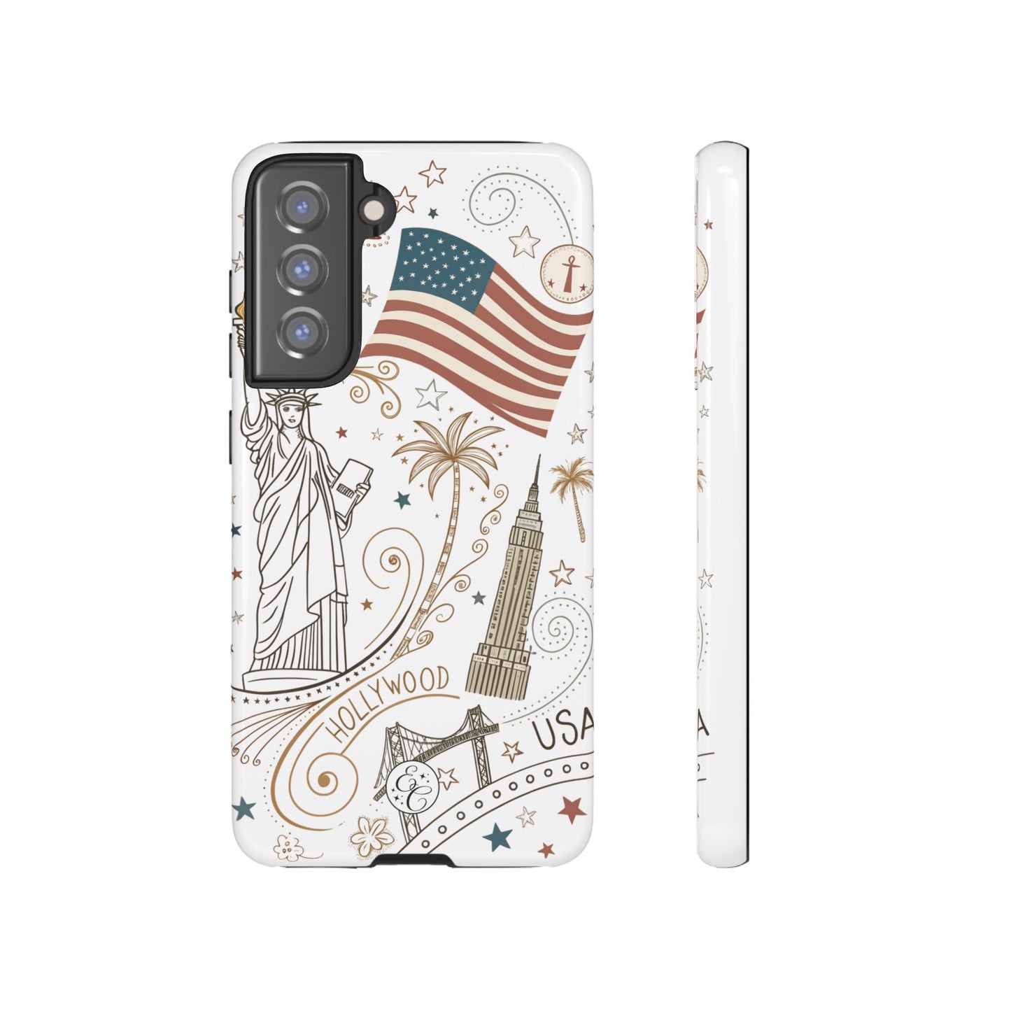USA Landmarks Boho Doodle Tough Phone Case