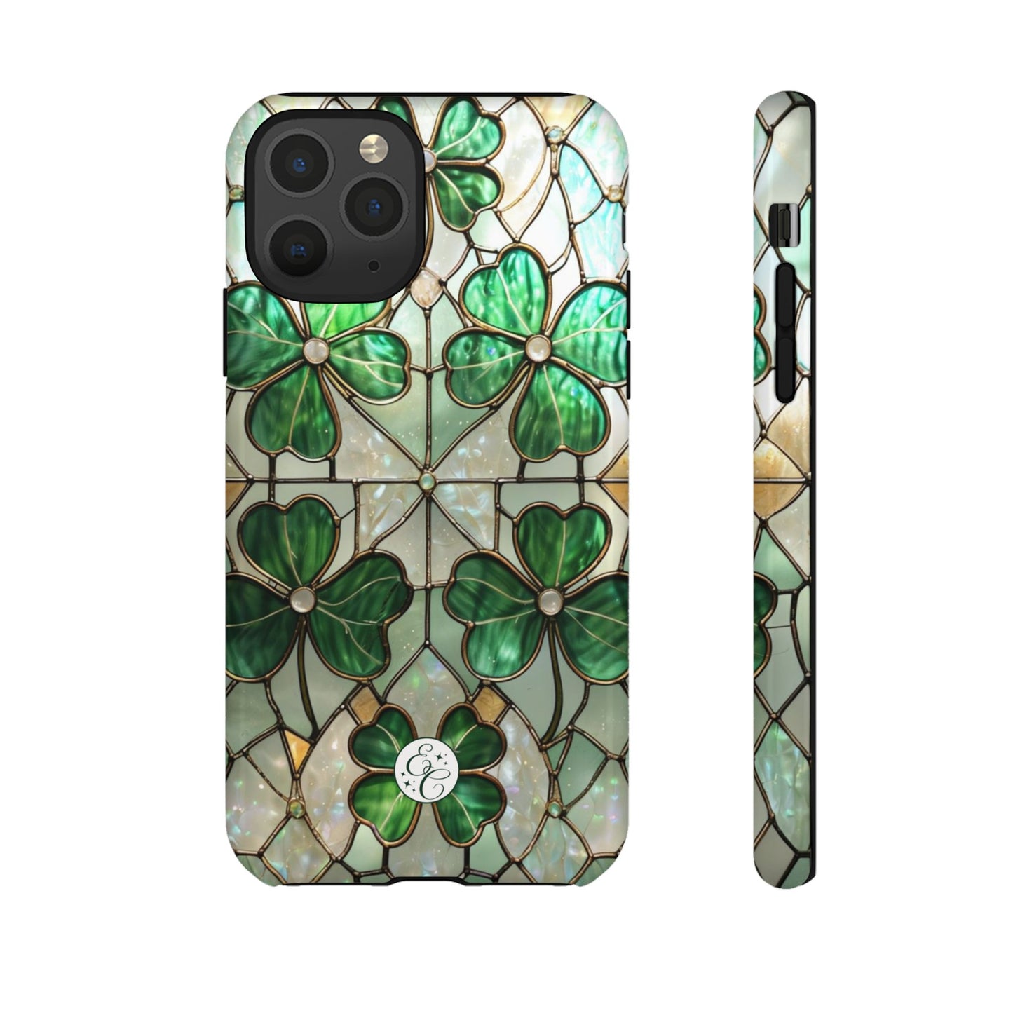 Lucky Clover Stained Glass Pattern Tough Phone Case