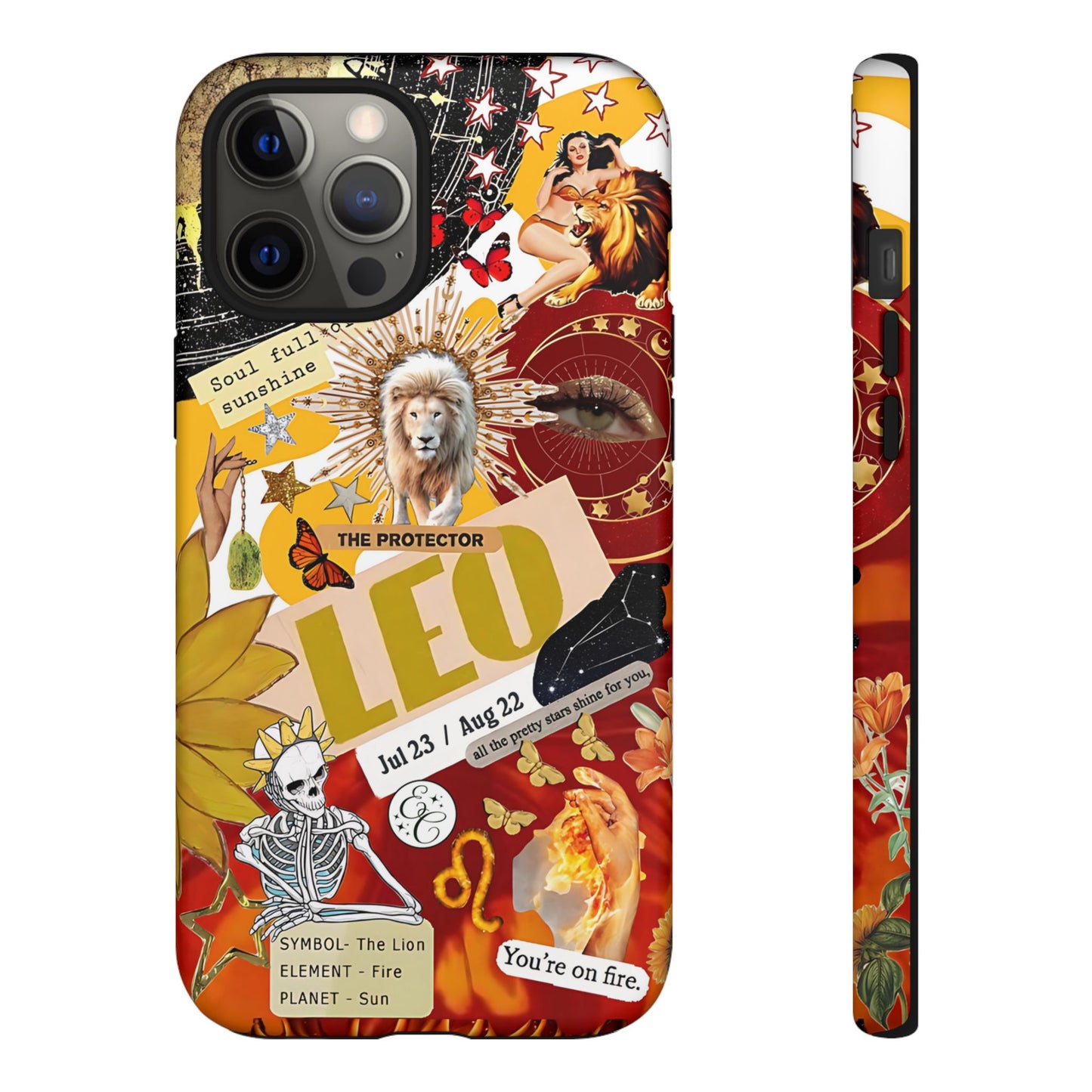 Leo Vintage Zodiac Collage Tough Phone Case