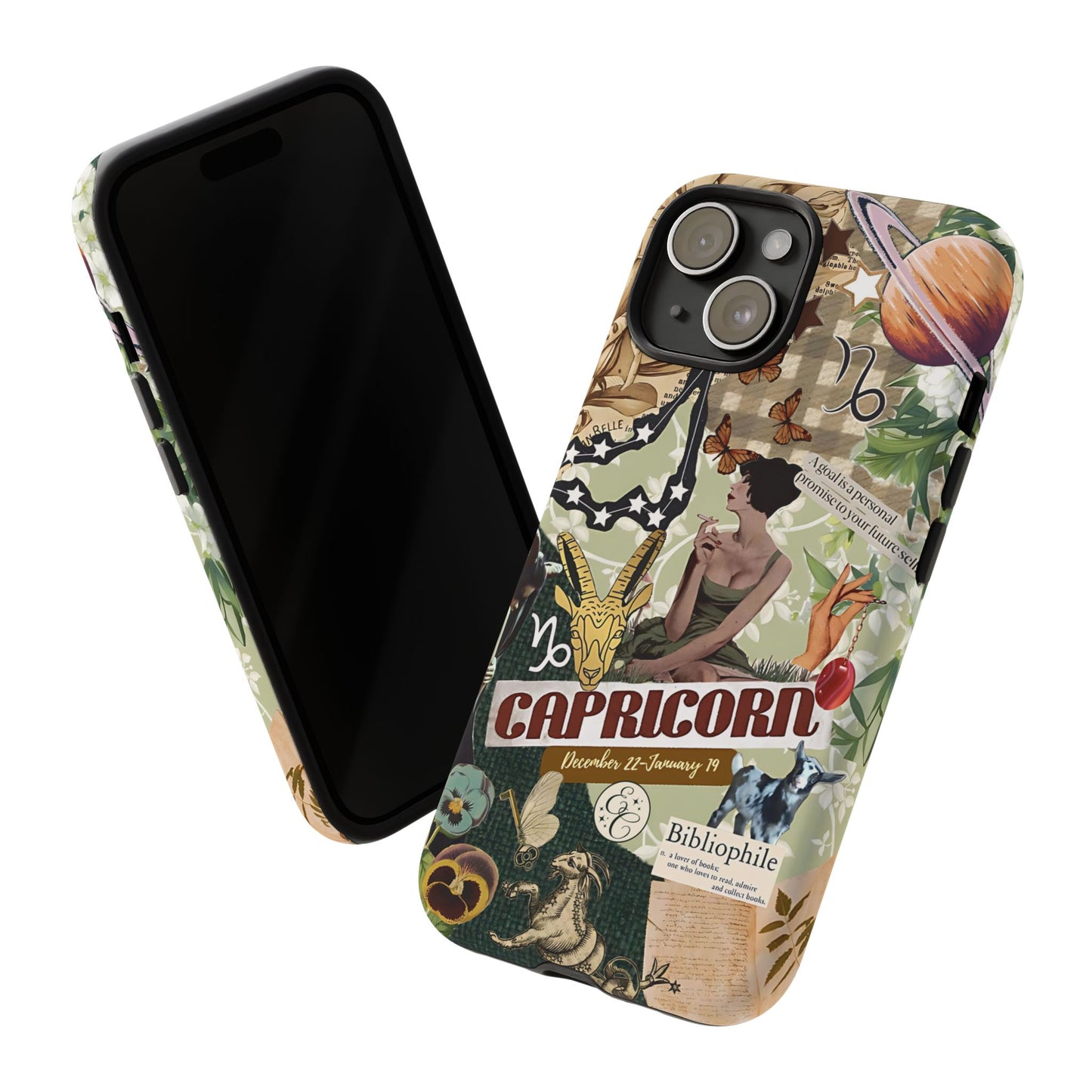 Capricorn Retro Zodiac Collage Tough Phone Case