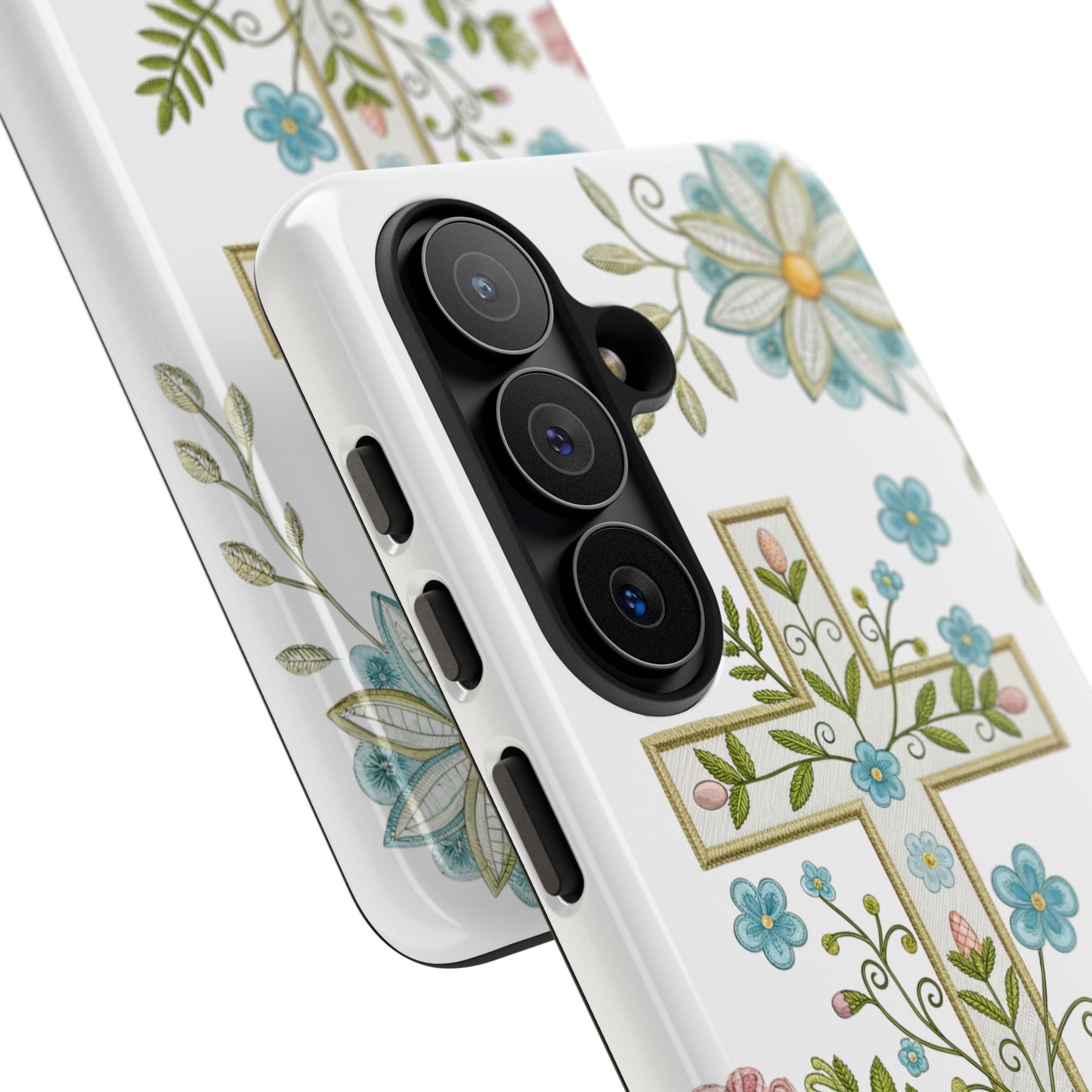 Vintage Easter Floral Cross Tough Phone Case