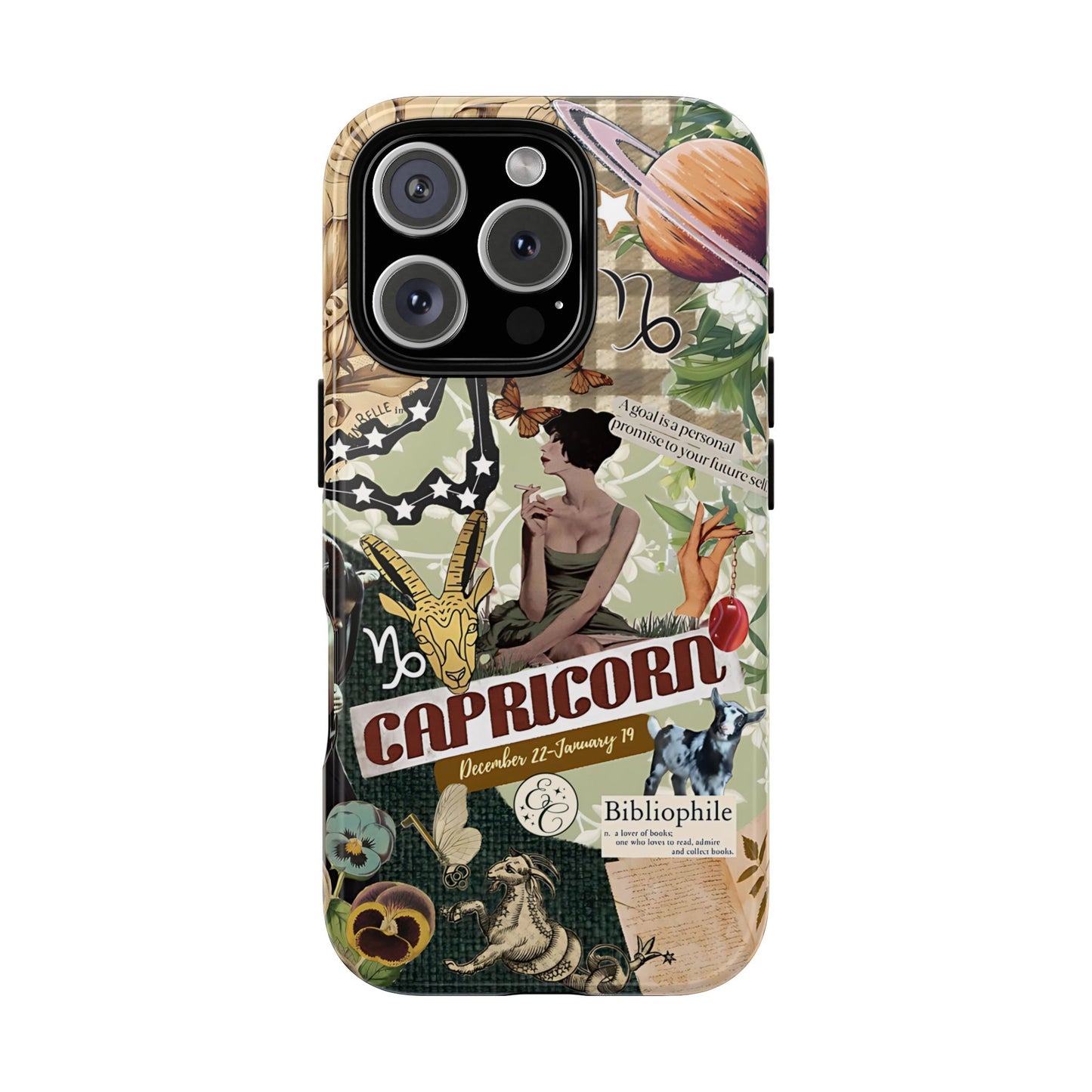 Capricorn Retro Zodiac Collage Tough Phone Case