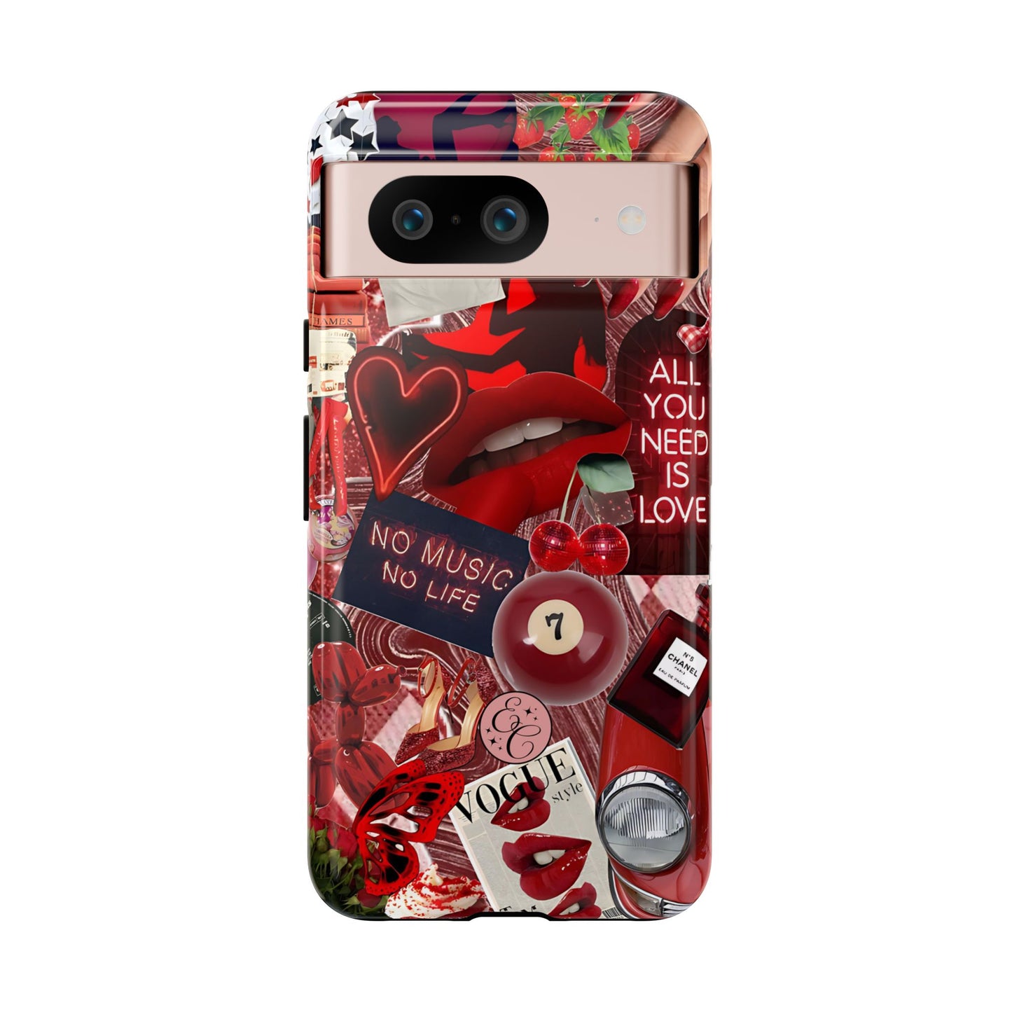 Red Aesthetic Collage Tough Phone Case