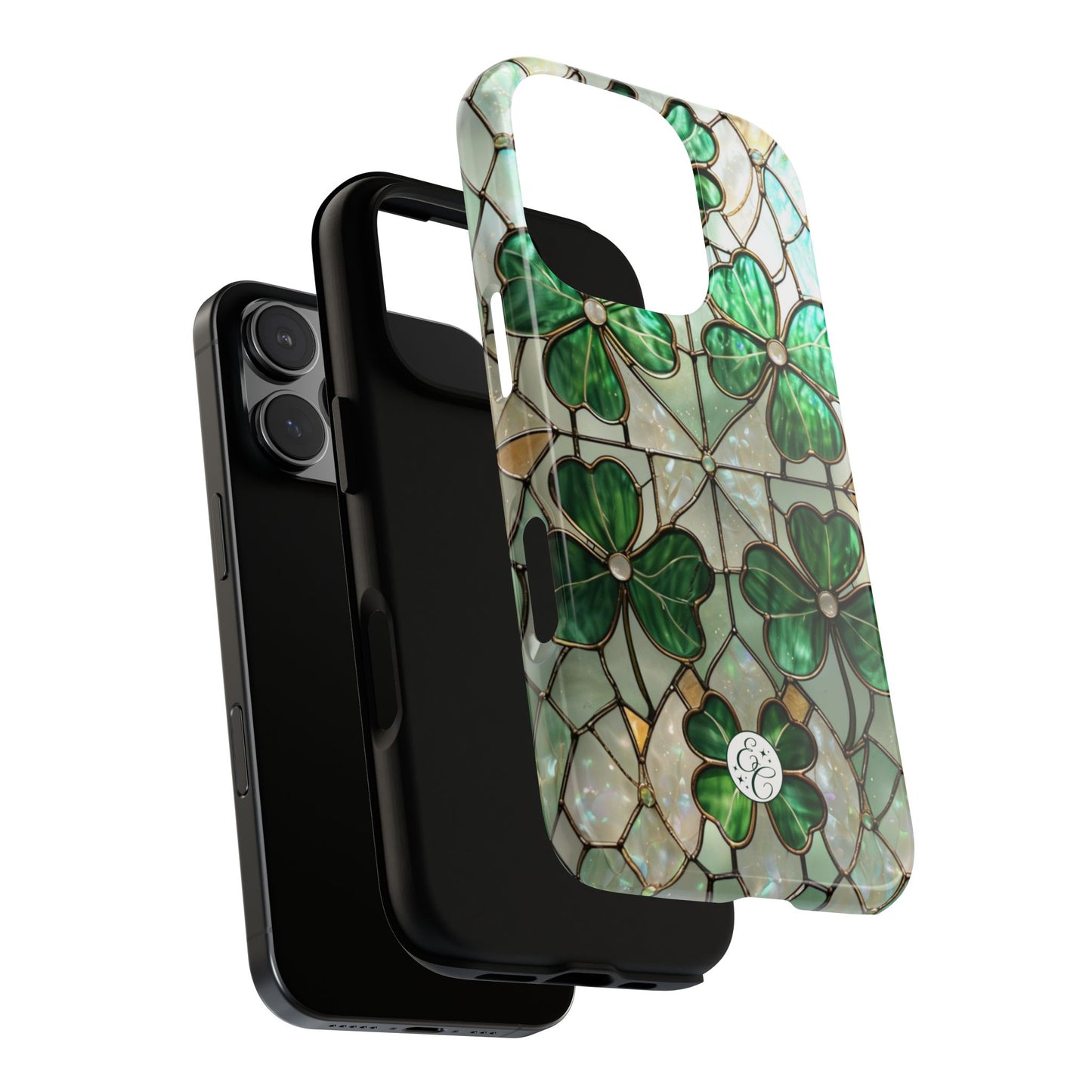 Lucky Clover Stained Glass Pattern Tough Phone Case