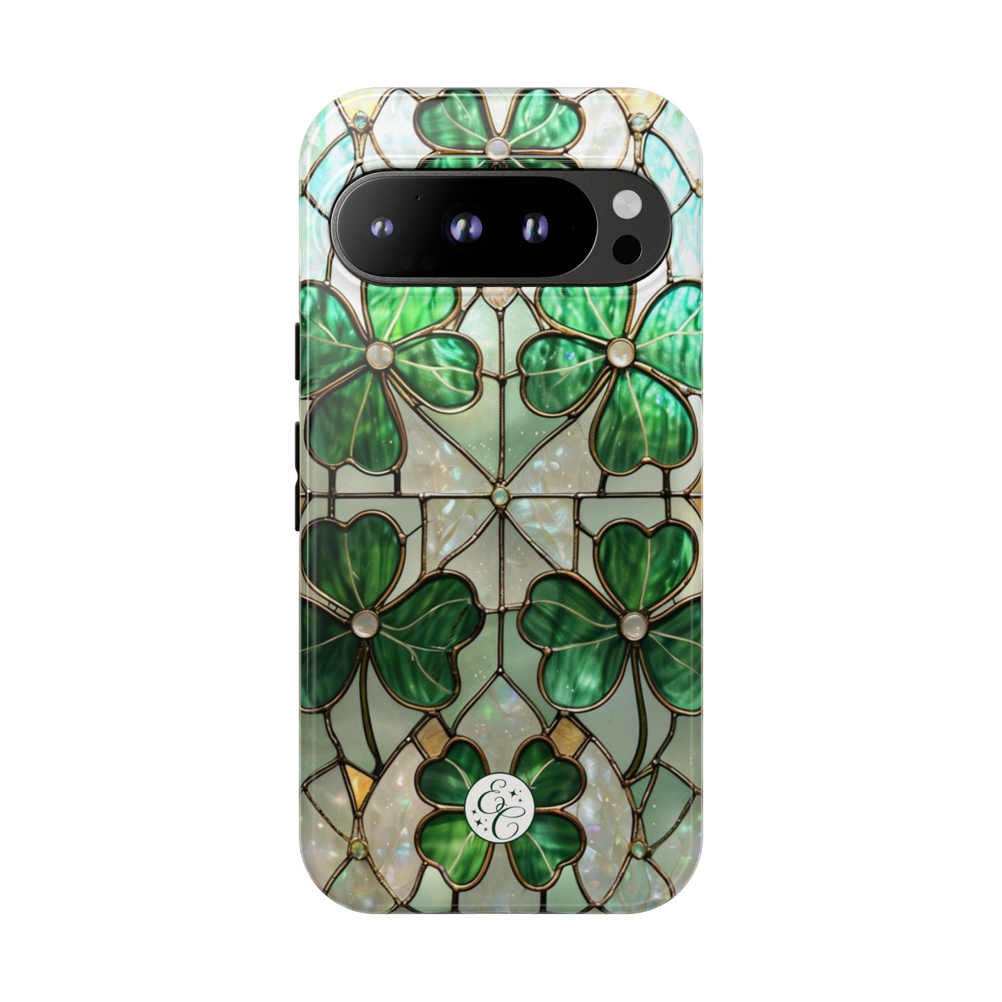 Lucky Clover Stained Glass Pattern Tough Phone Case