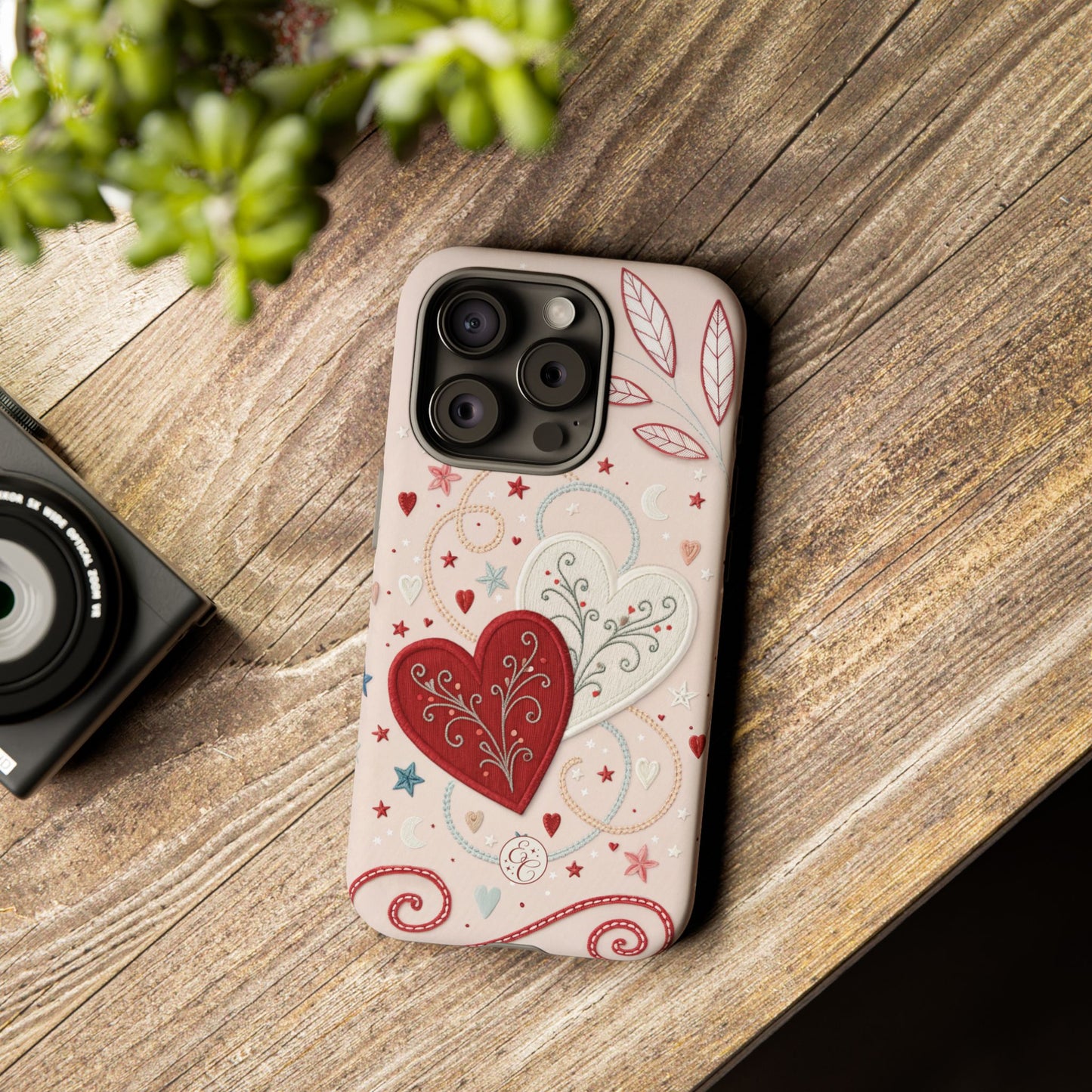 Interlinked Hearts Design Tough Phone Case