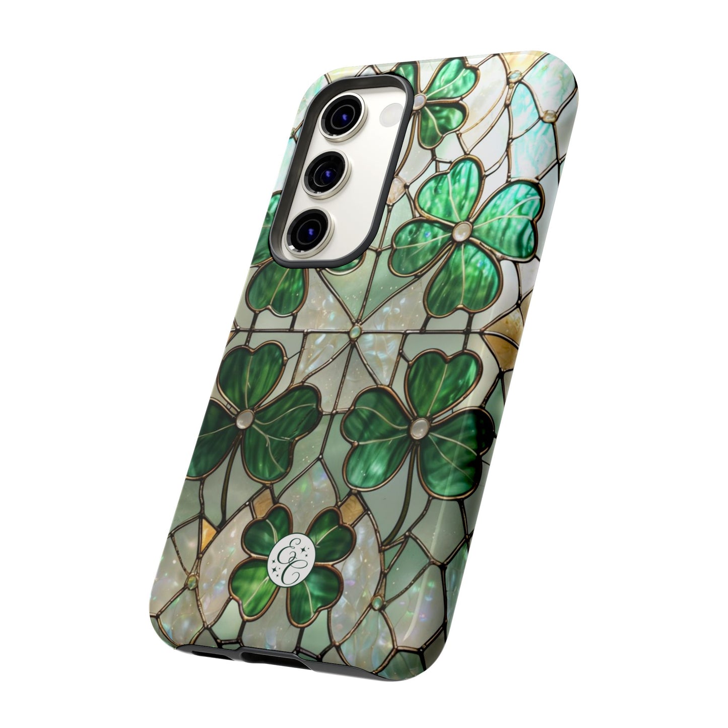 Lucky Clover Stained Glass Pattern Tough Phone Case