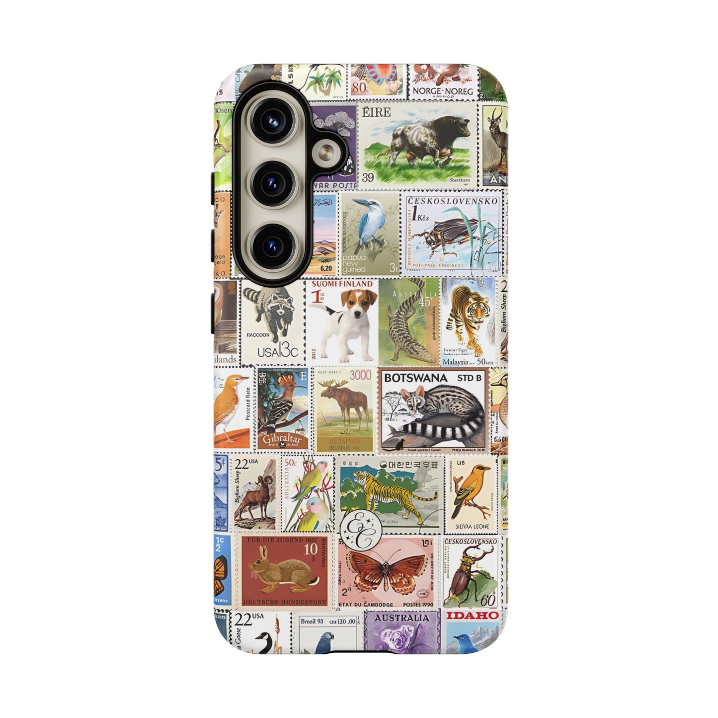 Wildlife Stamp Collage Tough Phone Case
