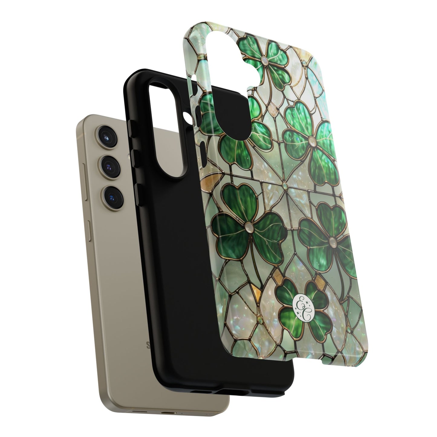 Lucky Clover Stained Glass Pattern Tough Phone Case