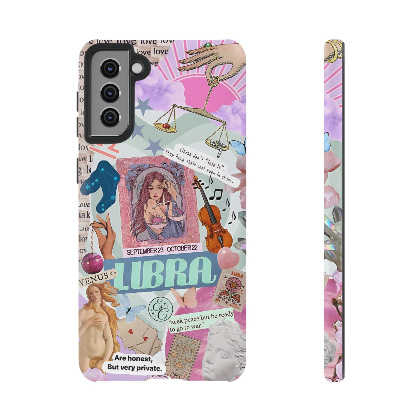 Libra Vintage Zodiac Collage Tough Phone Case