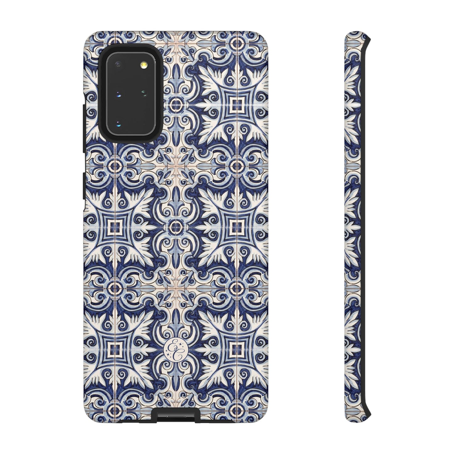 Mediterranean Floral Ceramic Pattern Tough Phone Case