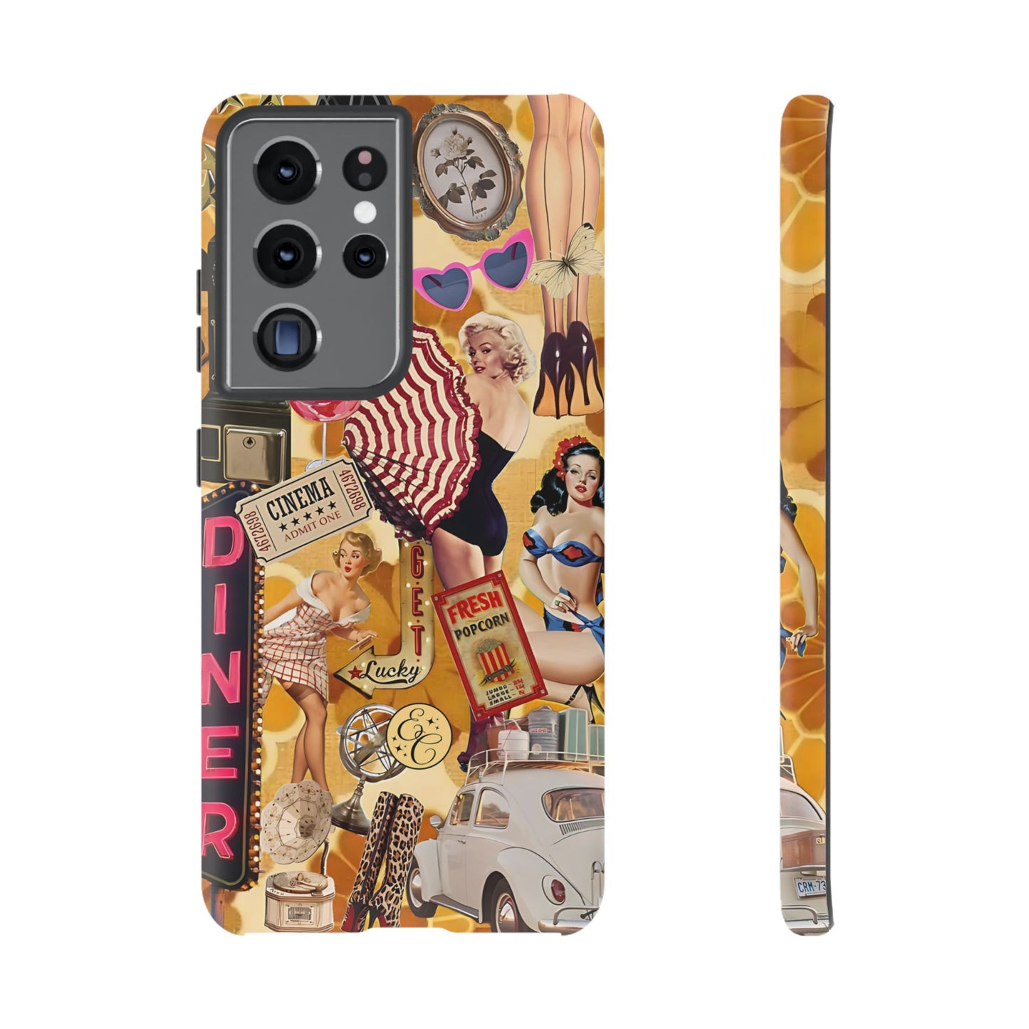Retro Pin-up Collage Tough Phone Case