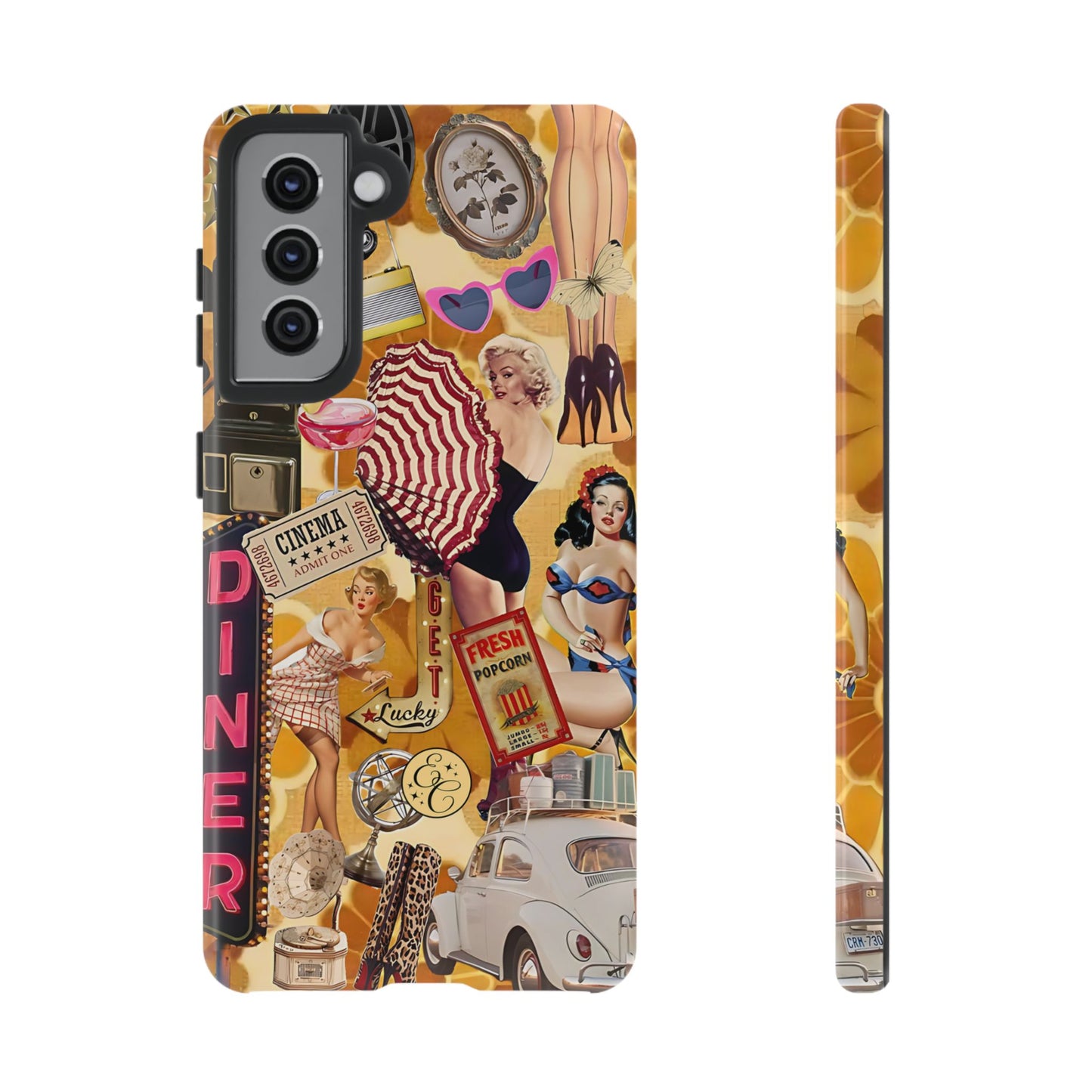 Retro Pin-up Collage Tough Phone Case
