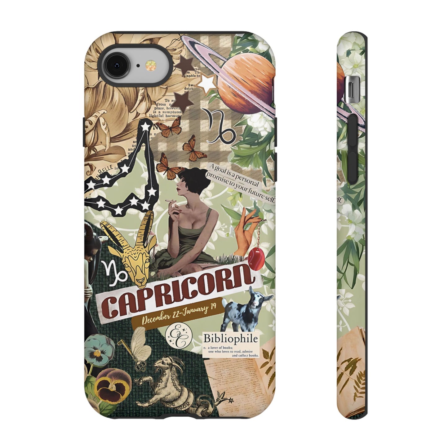 Capricorn Retro Zodiac Collage Tough Phone Case