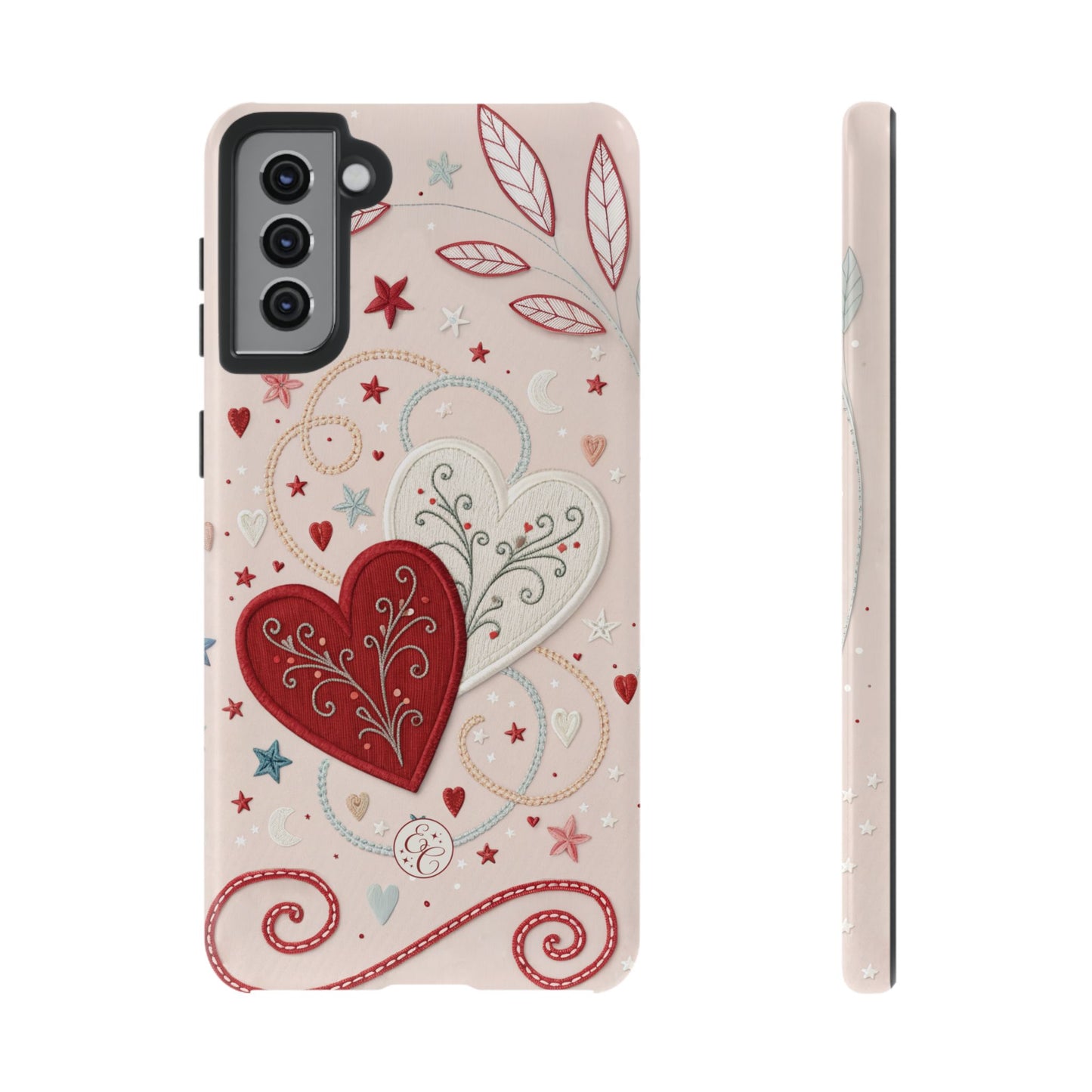 Interlinked Hearts Design Tough Phone Case