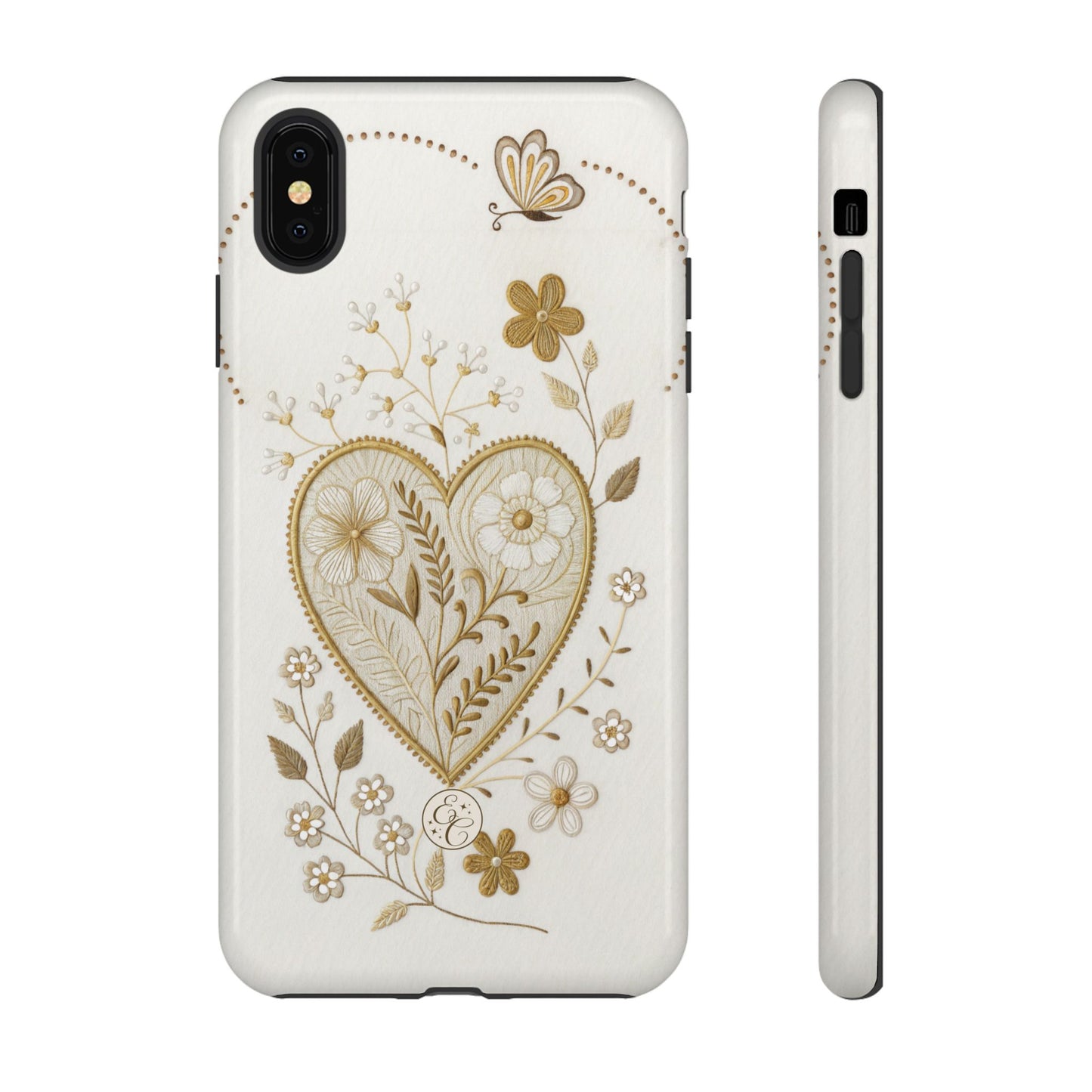 Floral Heart Design Tough Phone Case