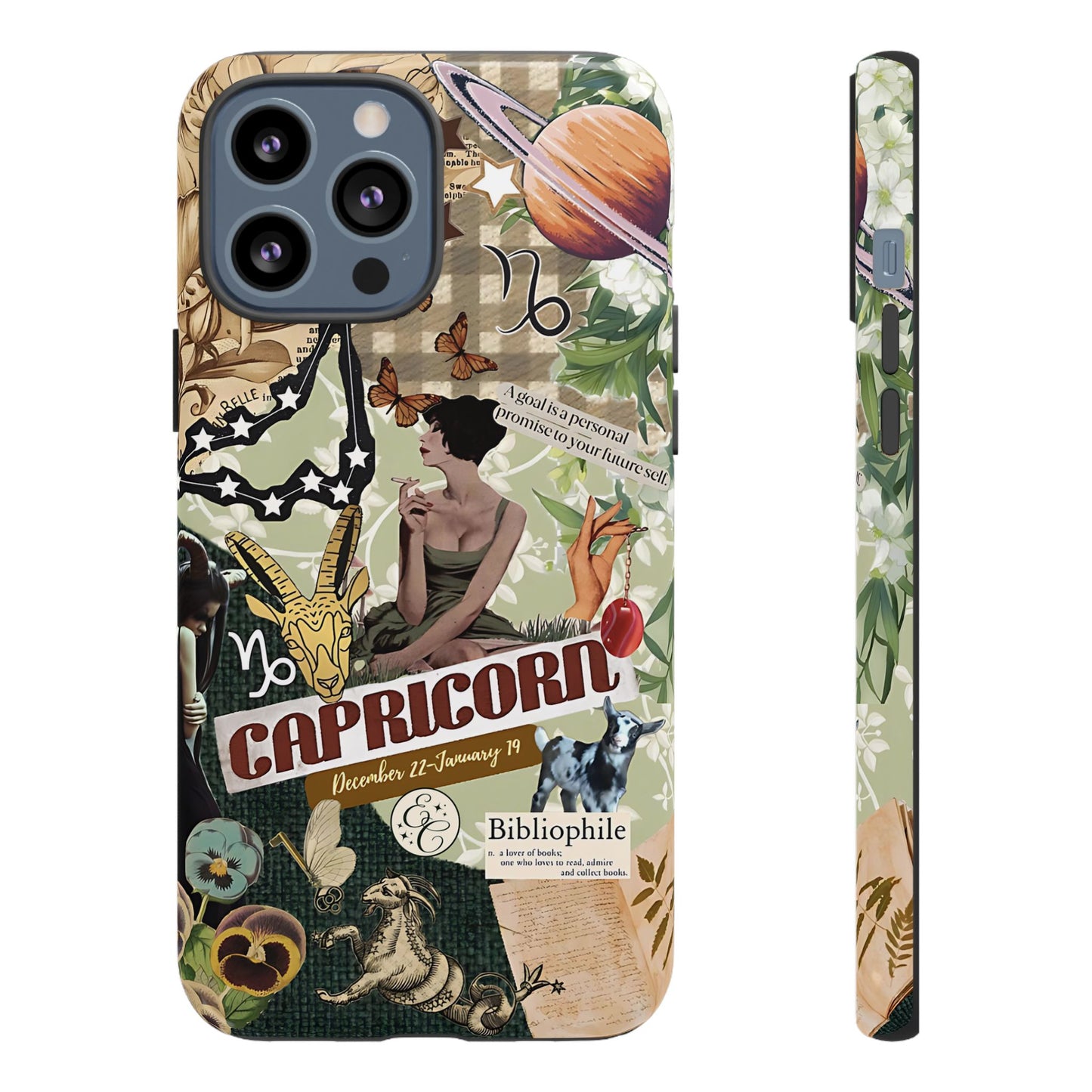 Capricorn Retro Zodiac Collage Tough Phone Case