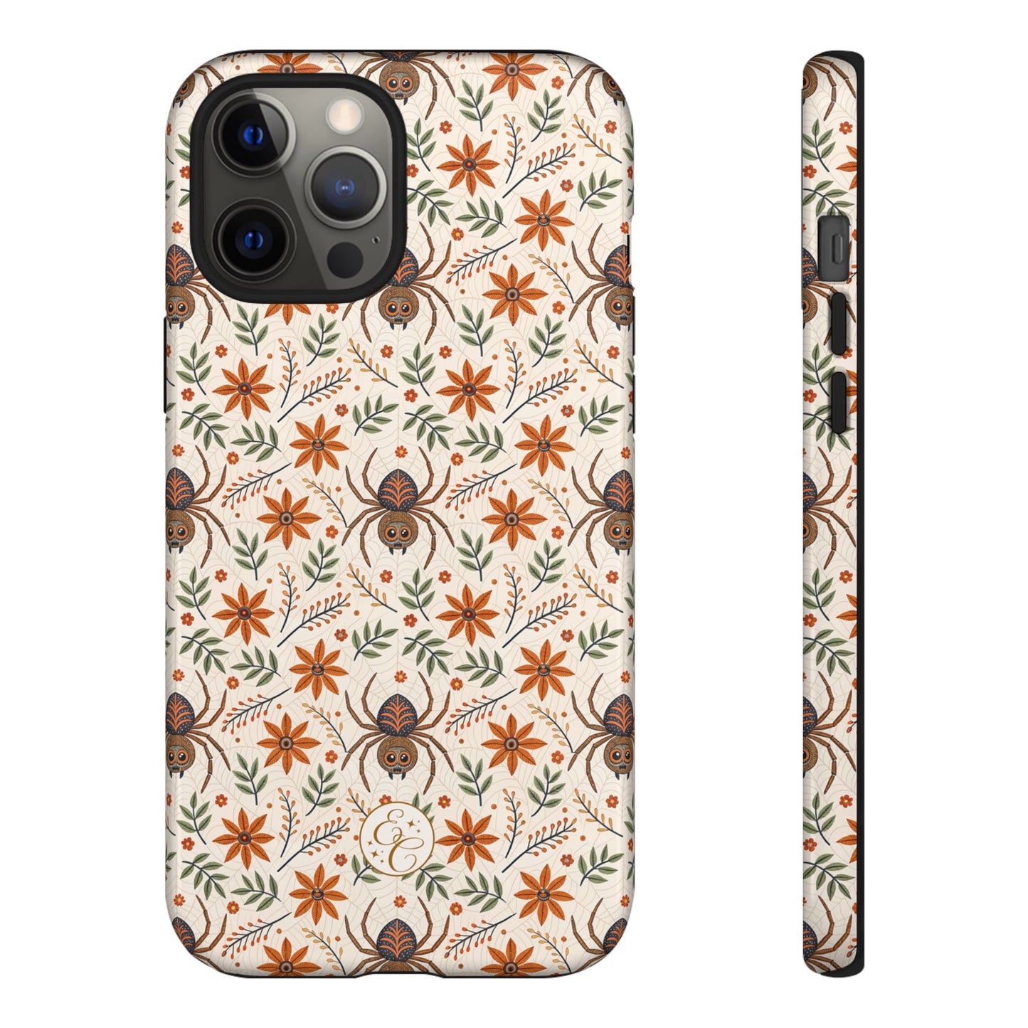 Boho Floral Spider Pattern Tough Phone Case