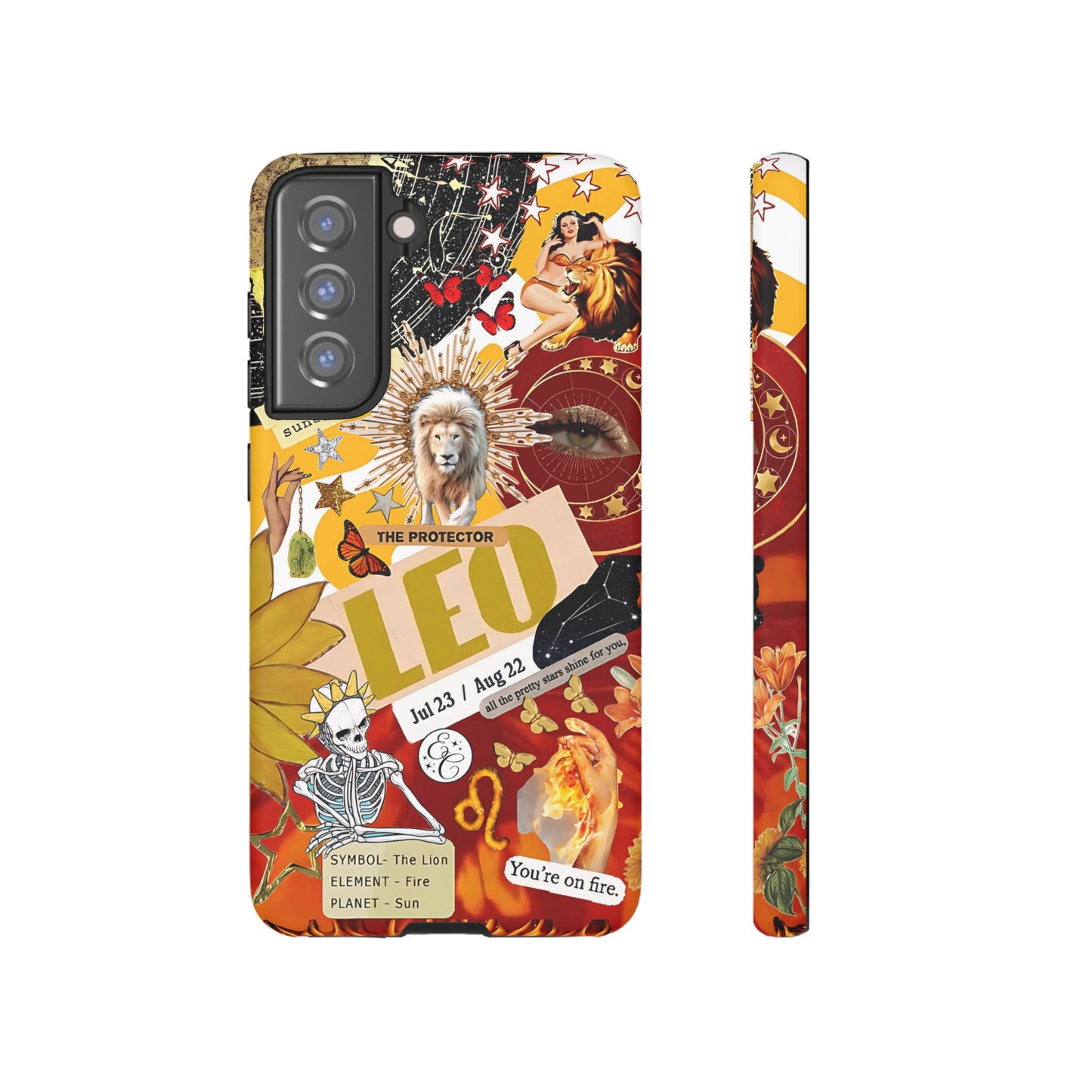 Leo Vintage Zodiac Collage Tough Phone Case