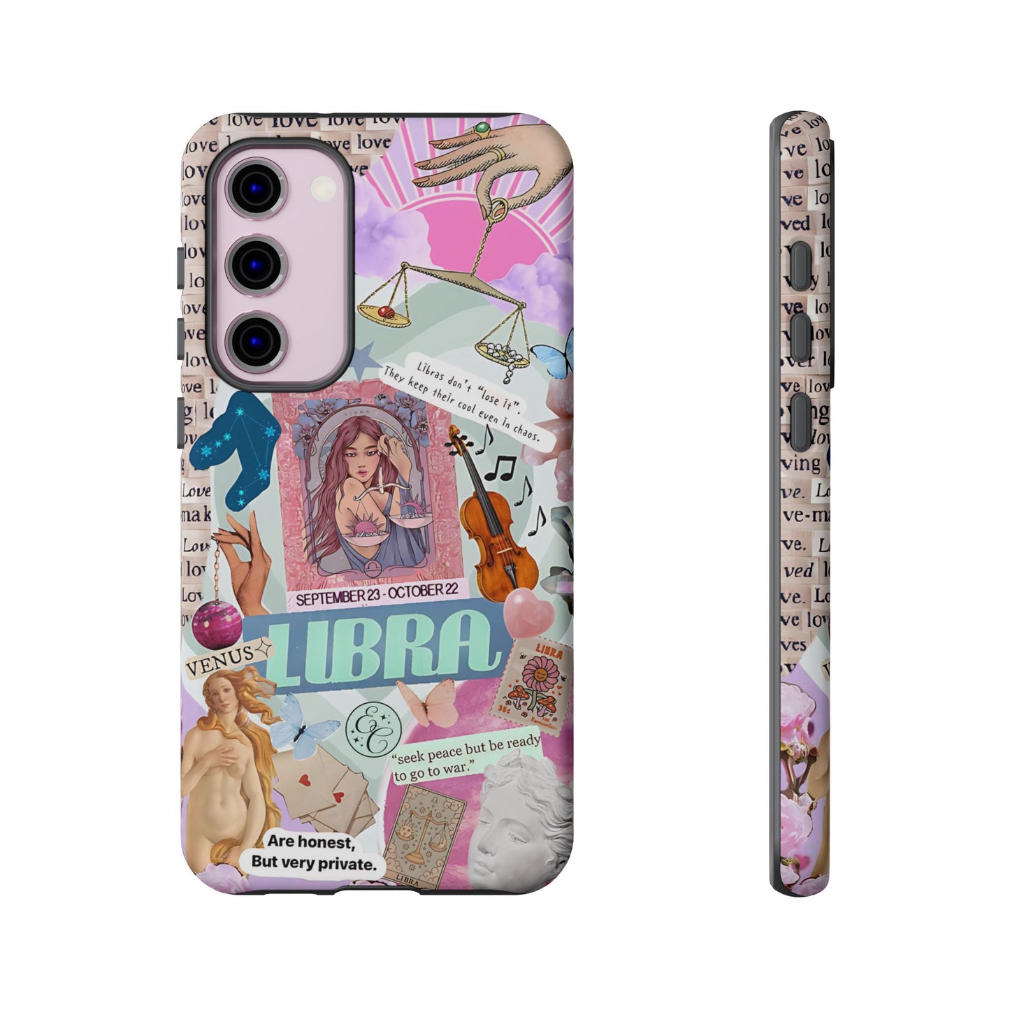 Libra Vintage Zodiac Collage Tough Phone Case