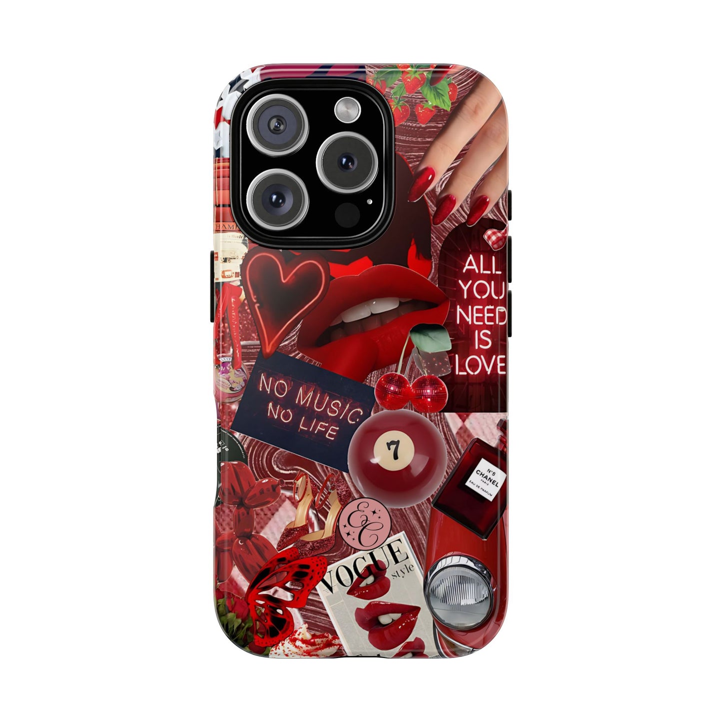 Red Aesthetic Collage Tough Phone Case