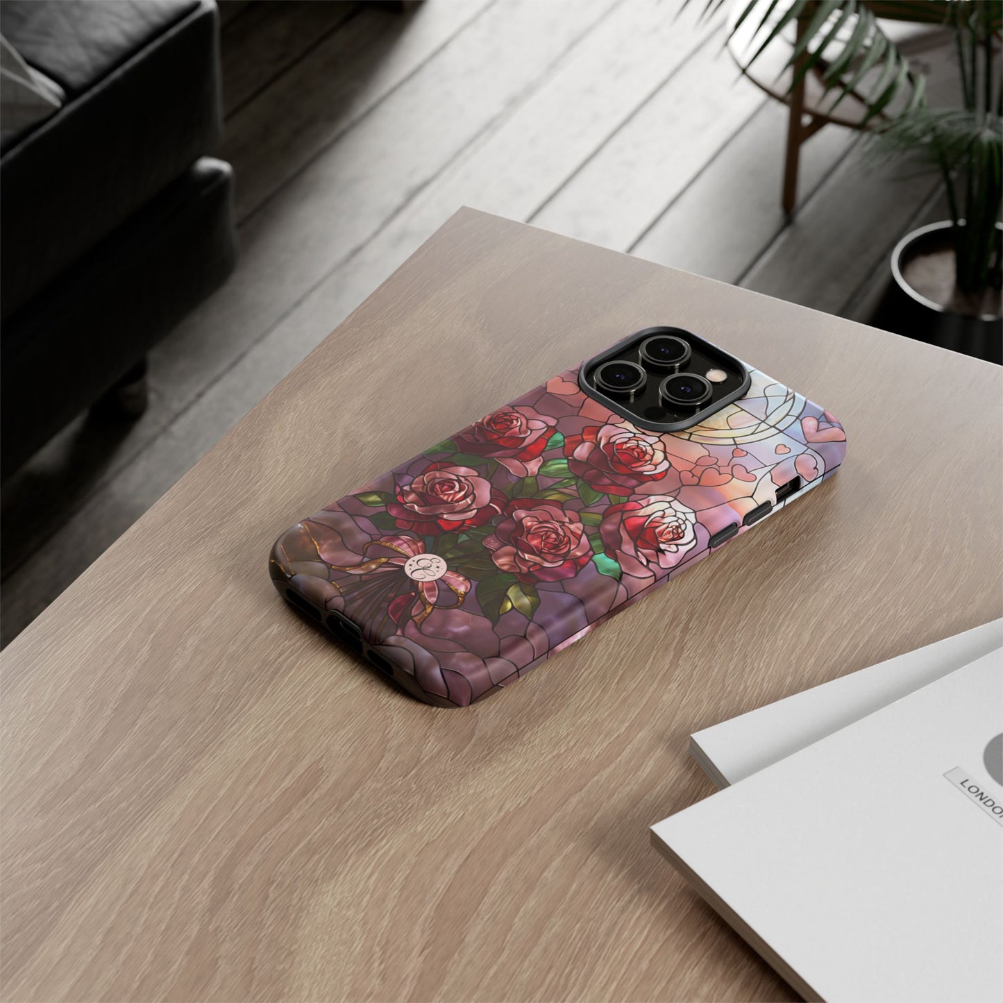 Bouquet of Roses Stained Glass Tough Phone Case