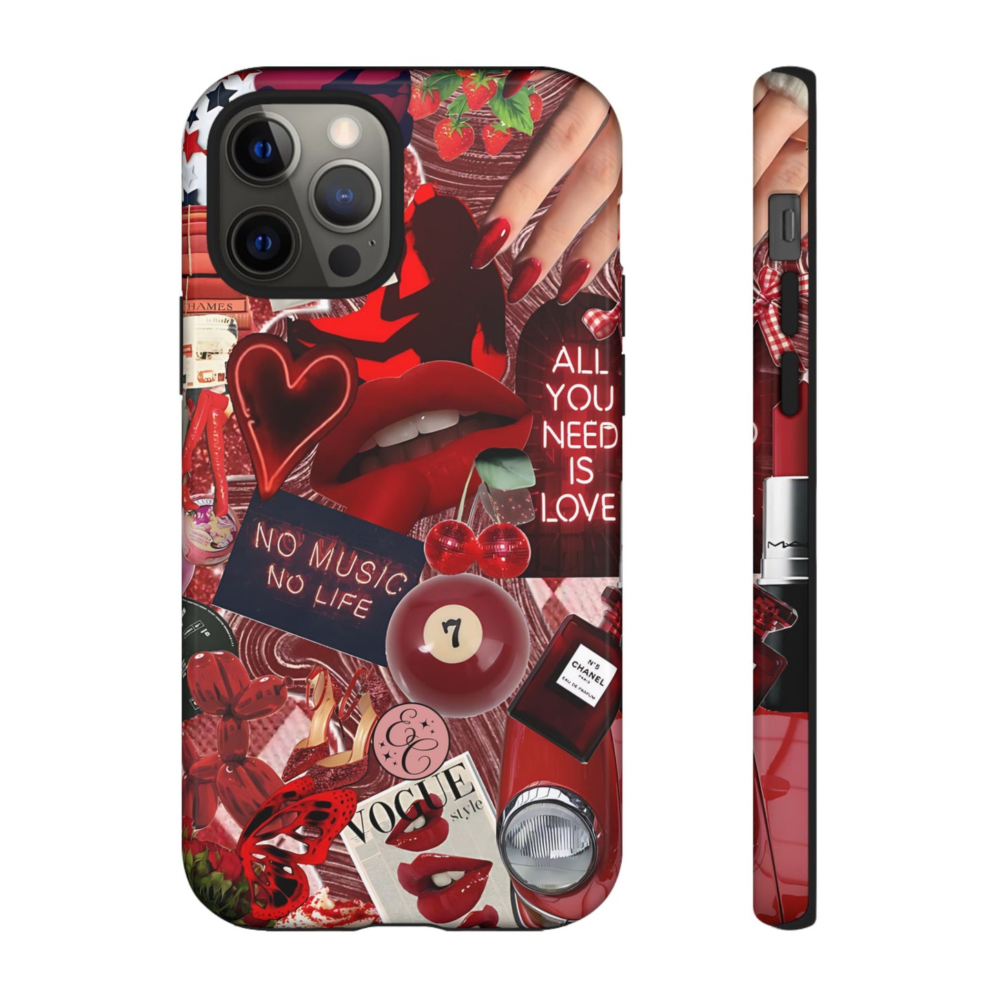 Red Aesthetic Collage Tough Phone Case