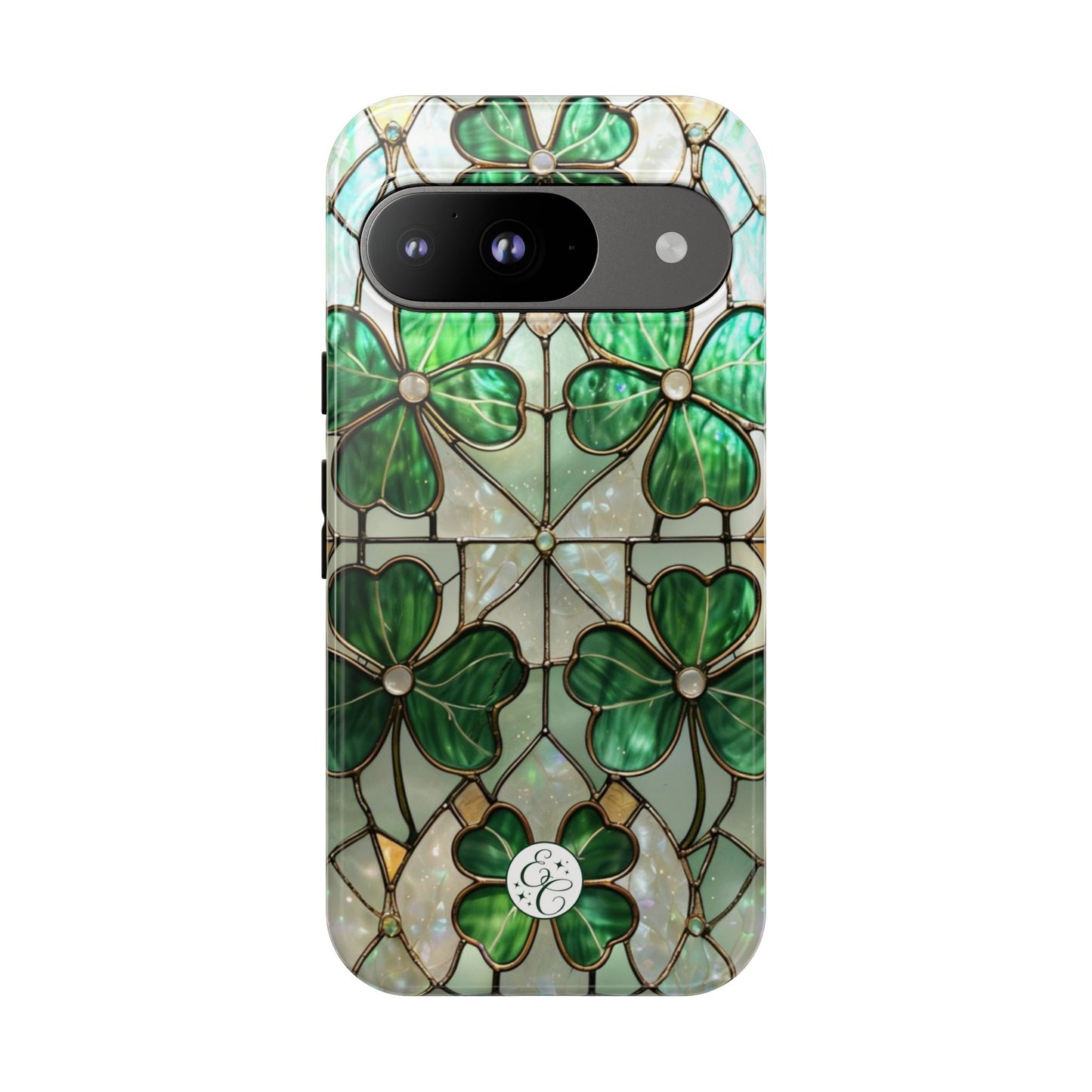 Lucky Clover Stained Glass Pattern Tough Phone Case
