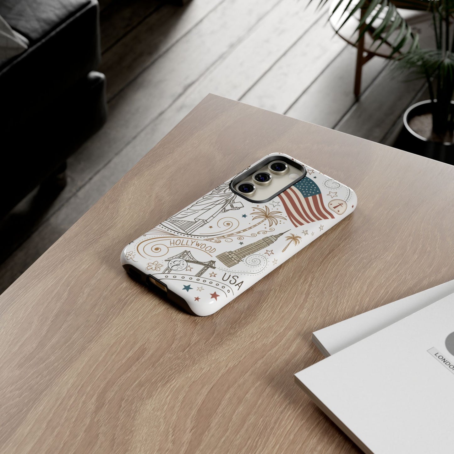 USA Landmarks Boho Doodle Tough Phone Case