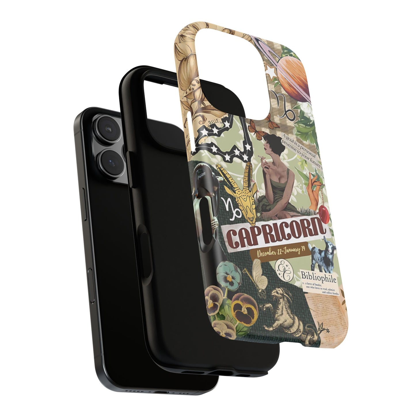 Capricorn Retro Zodiac Collage Tough Phone Case