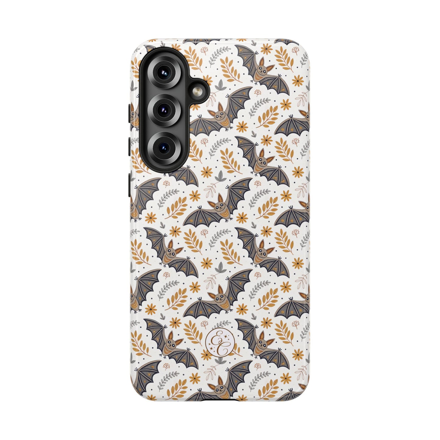 Boho Halloween Bat Pattern Tough Phone Case