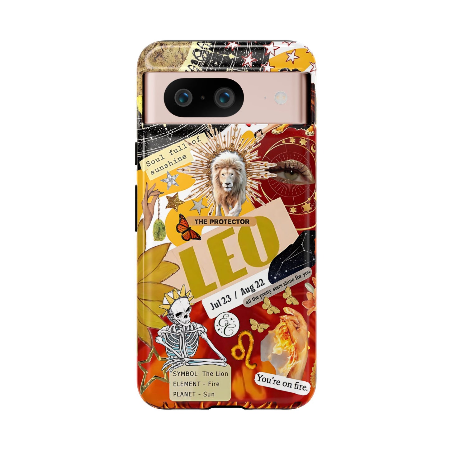 Leo Vintage Zodiac Collage Tough Phone Case