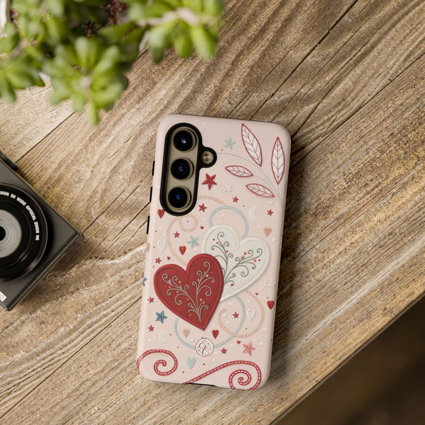 Interlinked Hearts Design Tough Phone Case