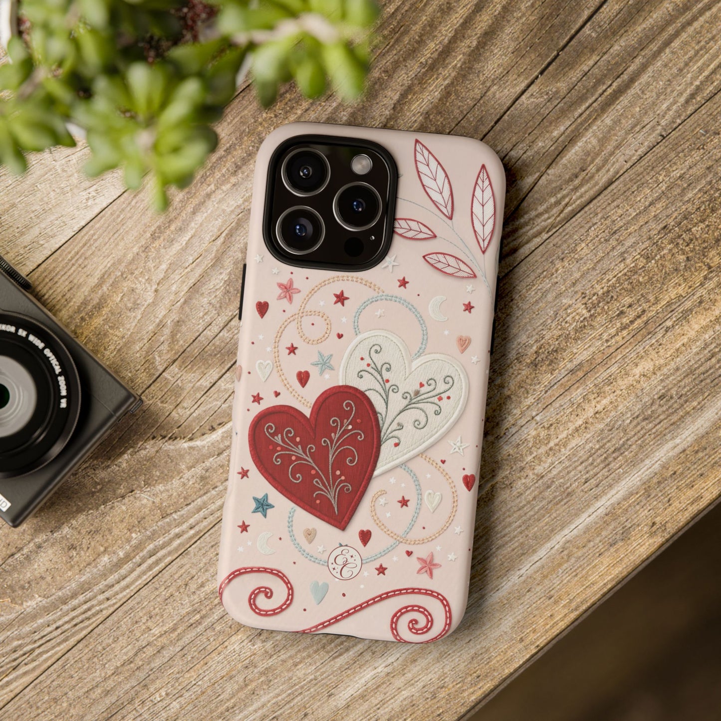 Interlinked Hearts Design Tough Phone Case