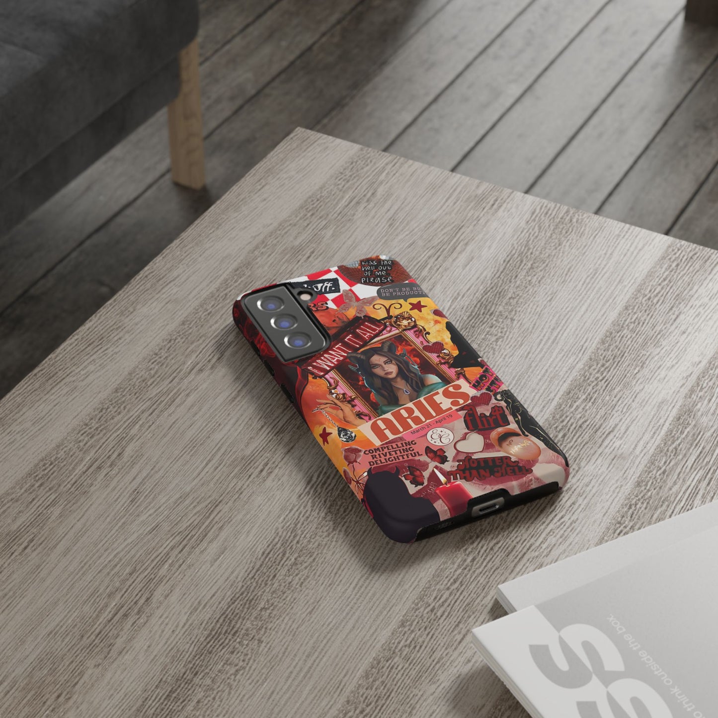 Aries Vintage Zodiac Collage Tough Phone Case