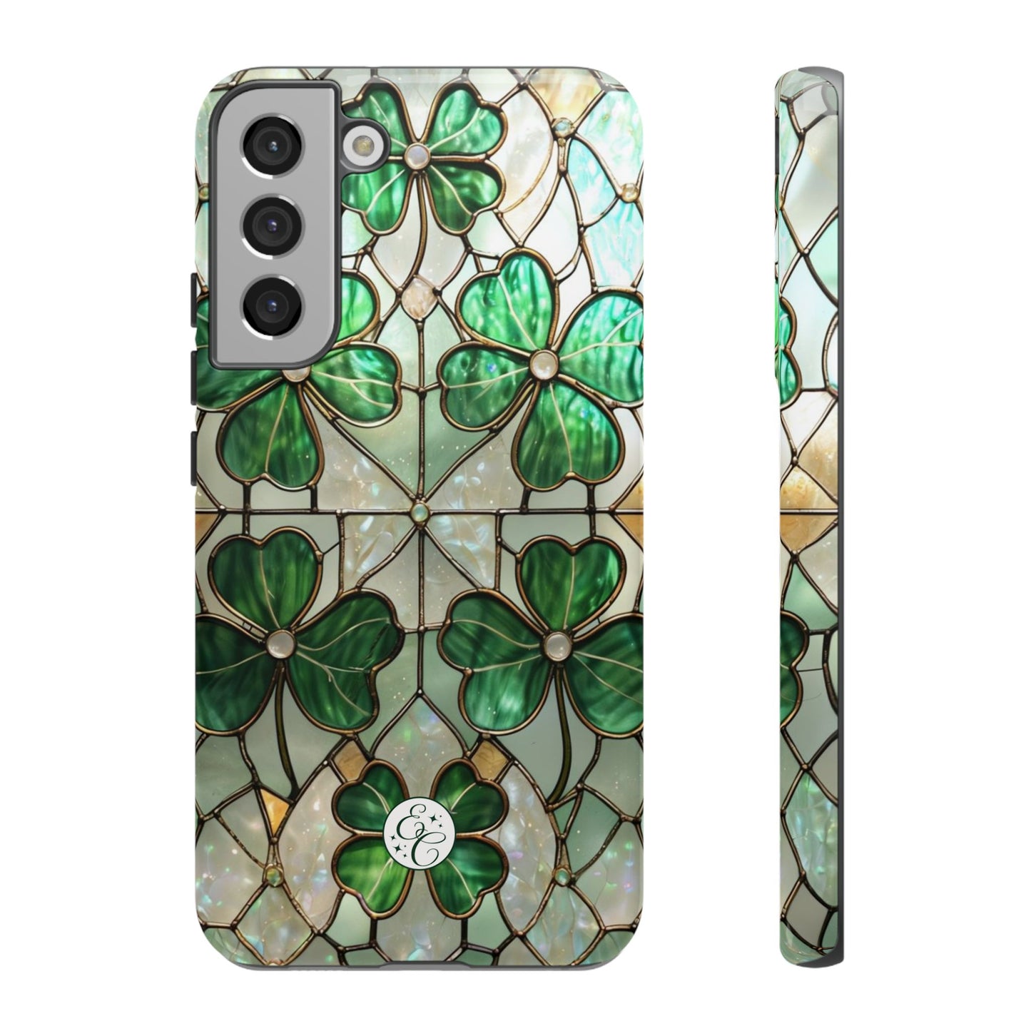 Lucky Clover Stained Glass Pattern Tough Phone Case
