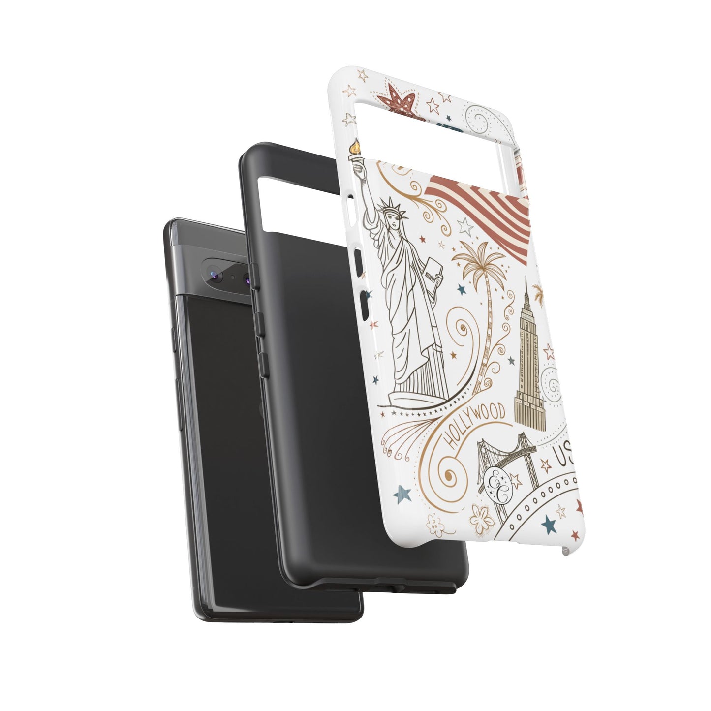 USA Landmarks Boho Doodle Tough Phone Case