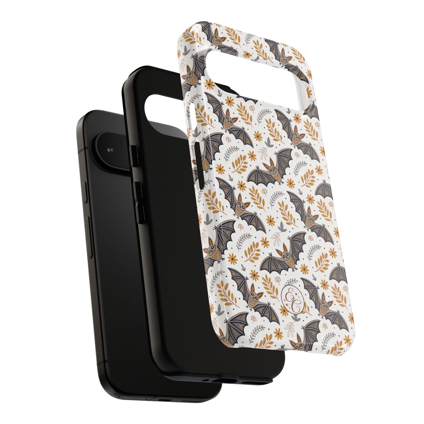 Boho Halloween Bat Pattern Tough Phone Case