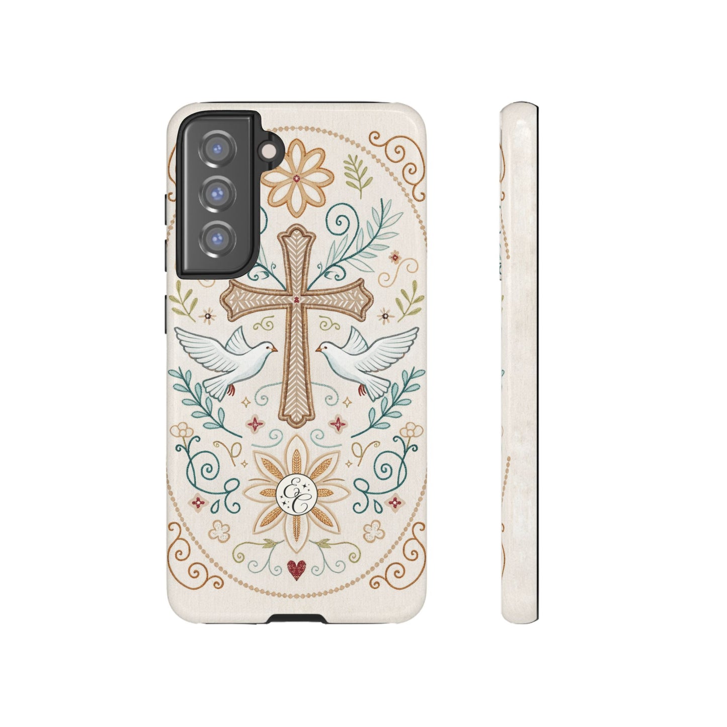Christian Cross and Doves Tough Phone Case
