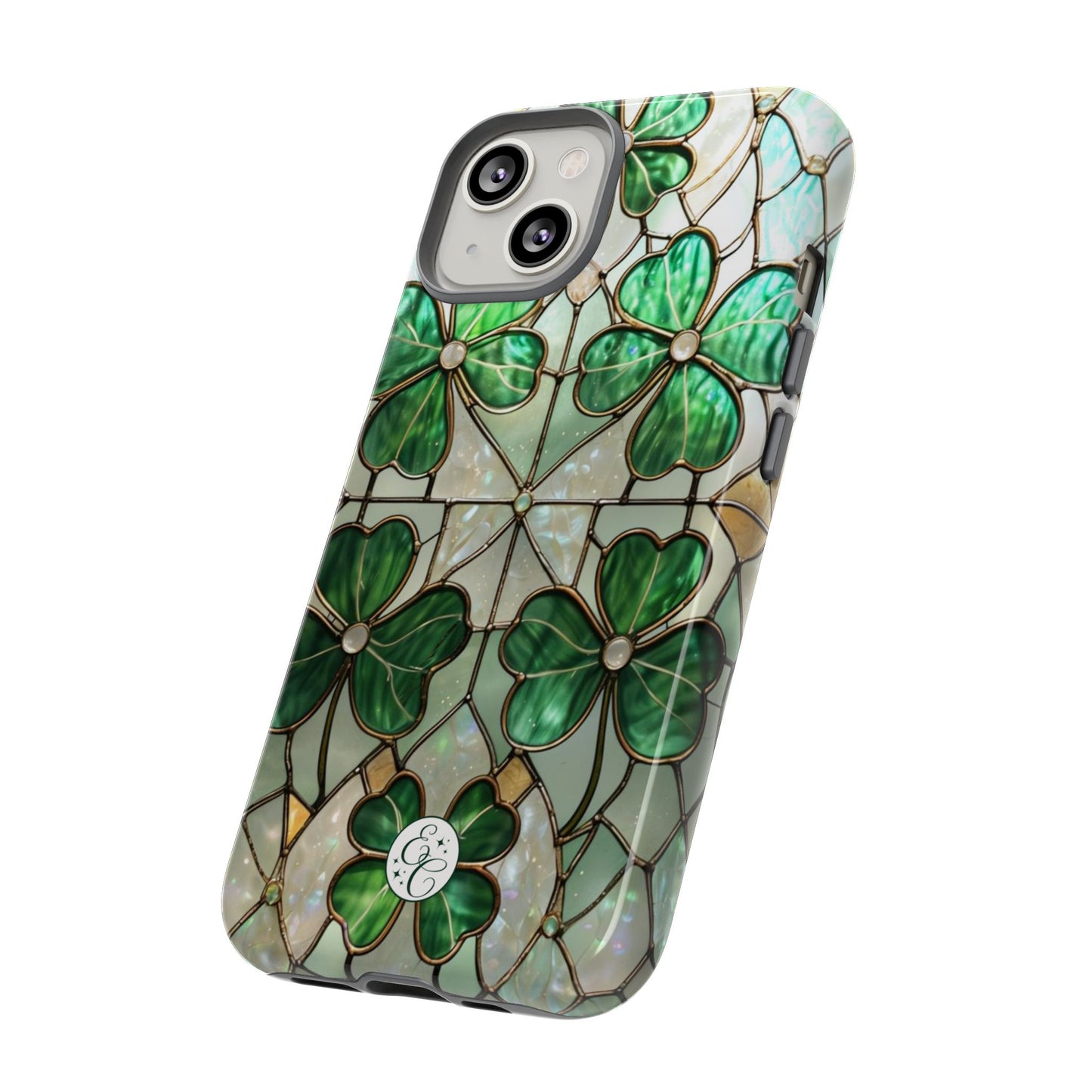 Lucky Clover Stained Glass Pattern Tough Phone Case