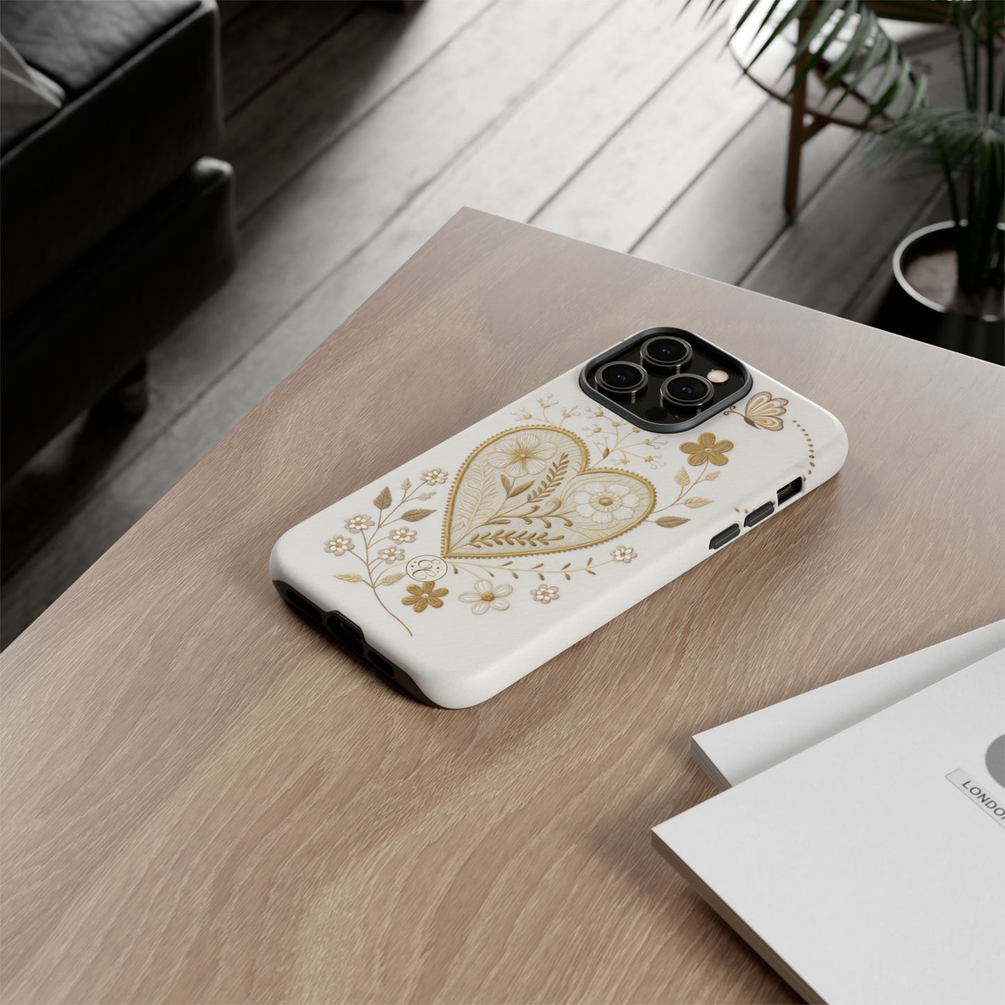 Floral Heart Design Tough Phone Case