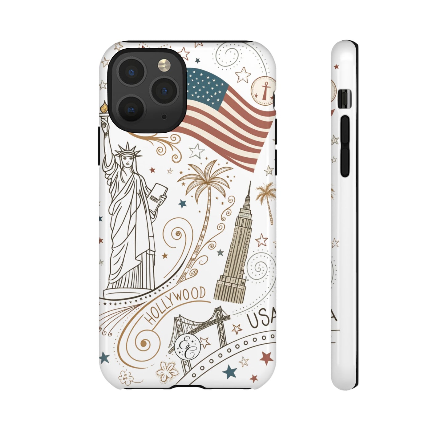 USA Landmarks Boho Doodle Tough Phone Case