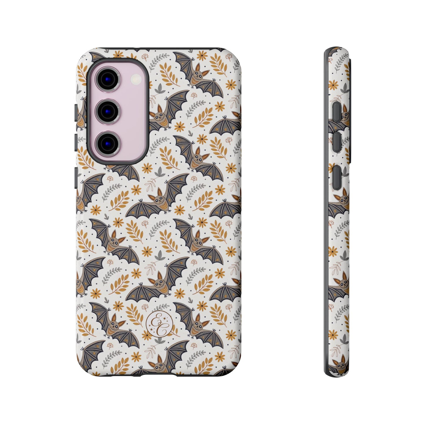 Boho Halloween Bat Pattern Tough Phone Case